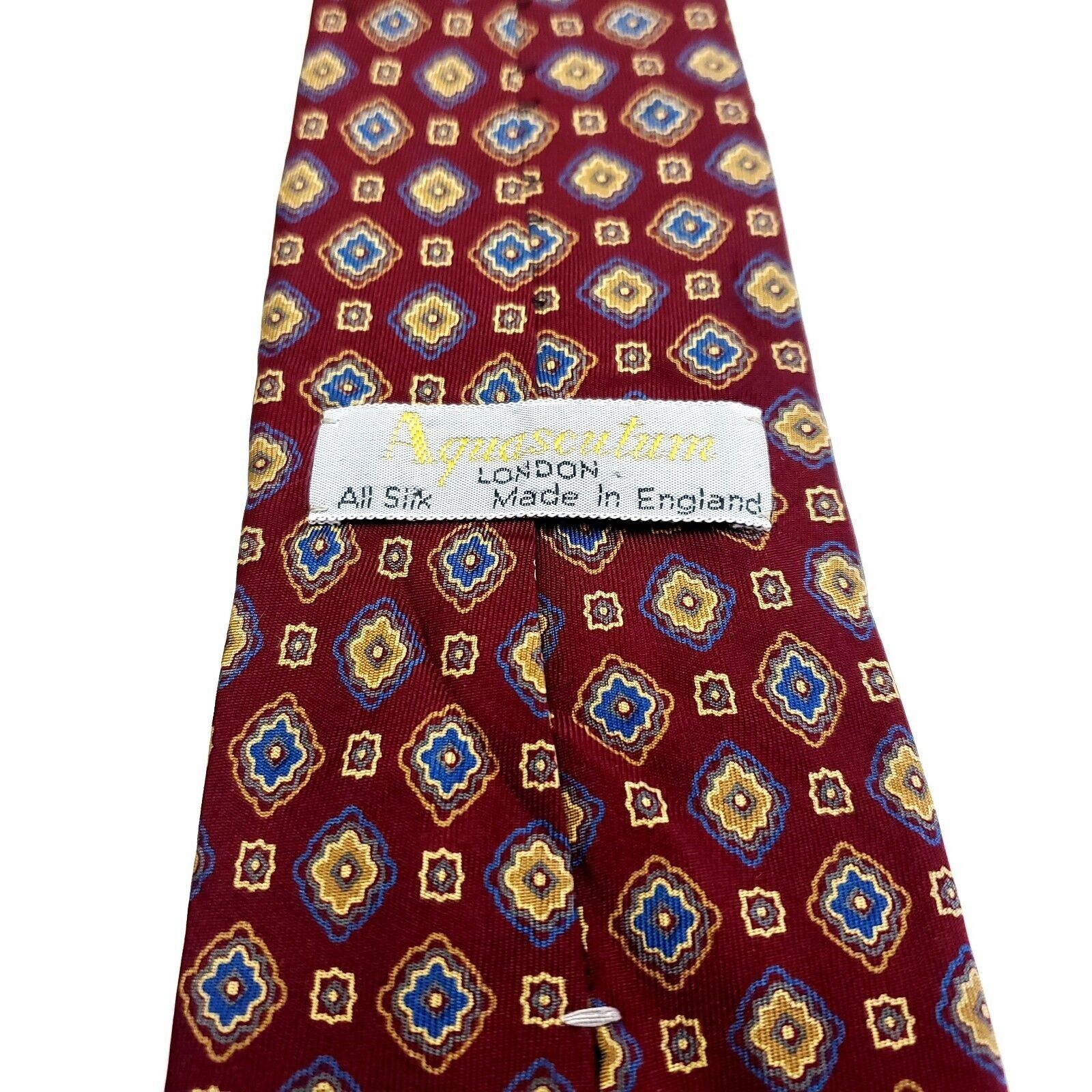 Aquascutum Aquascutum Red Silk Tie Woven Wide Geometric Size ONE SIZE - 4 Thumbnail