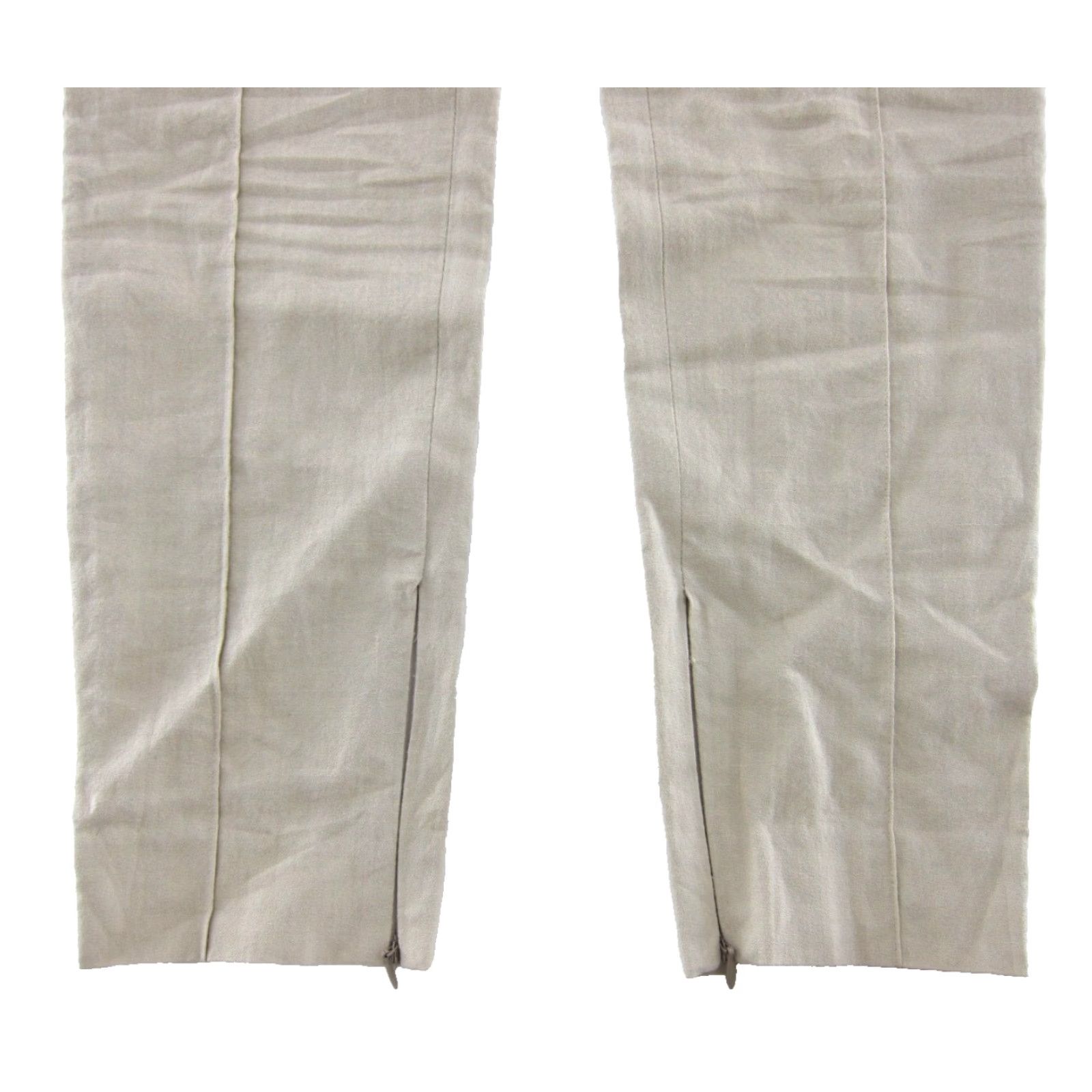 Lanvin VINTAGE Lanvin Ete 2009 Beige Brown Linen Cotton Slim Zipper Ankle Work Pant Women 36/2 Size 26" / US 2 / IT 38 - 6 Thumbnail