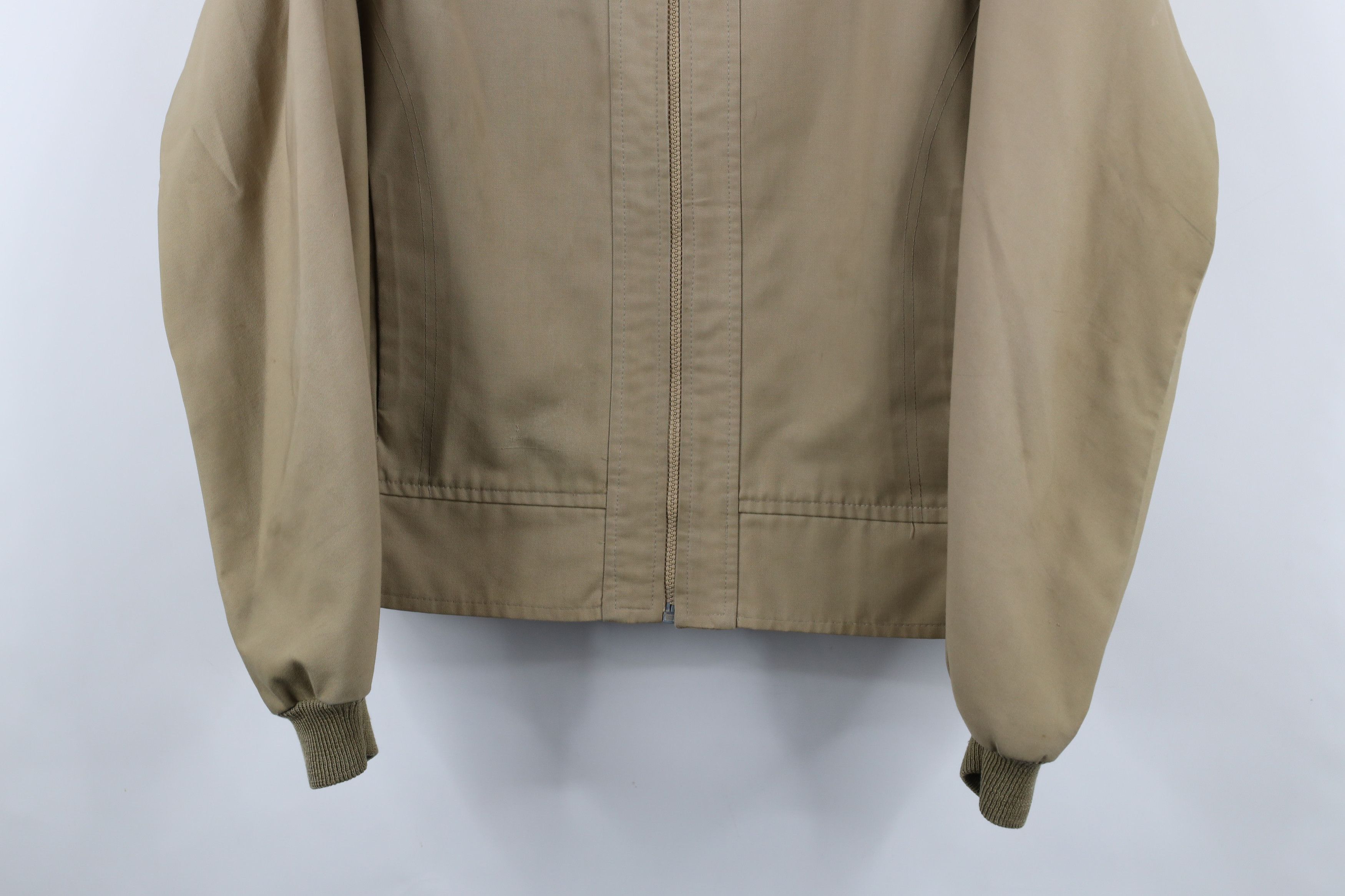Vintage Vintage 70s Streetwear Full Zip Bomber Jacket Beige Khaki Size US L / EU 52-54 / 3 - 3 Thumbnail