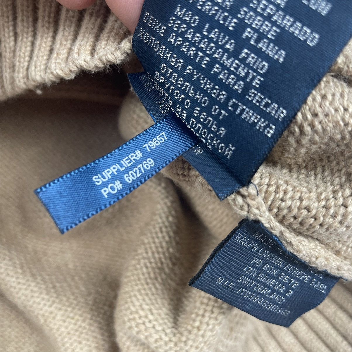 Polo Ralph Lauren × Vintage Polo Ralph Lauren Logo Beige Sweater Size: M - L Size US L / EU 52-54 / 3 - 5 Thumbnail