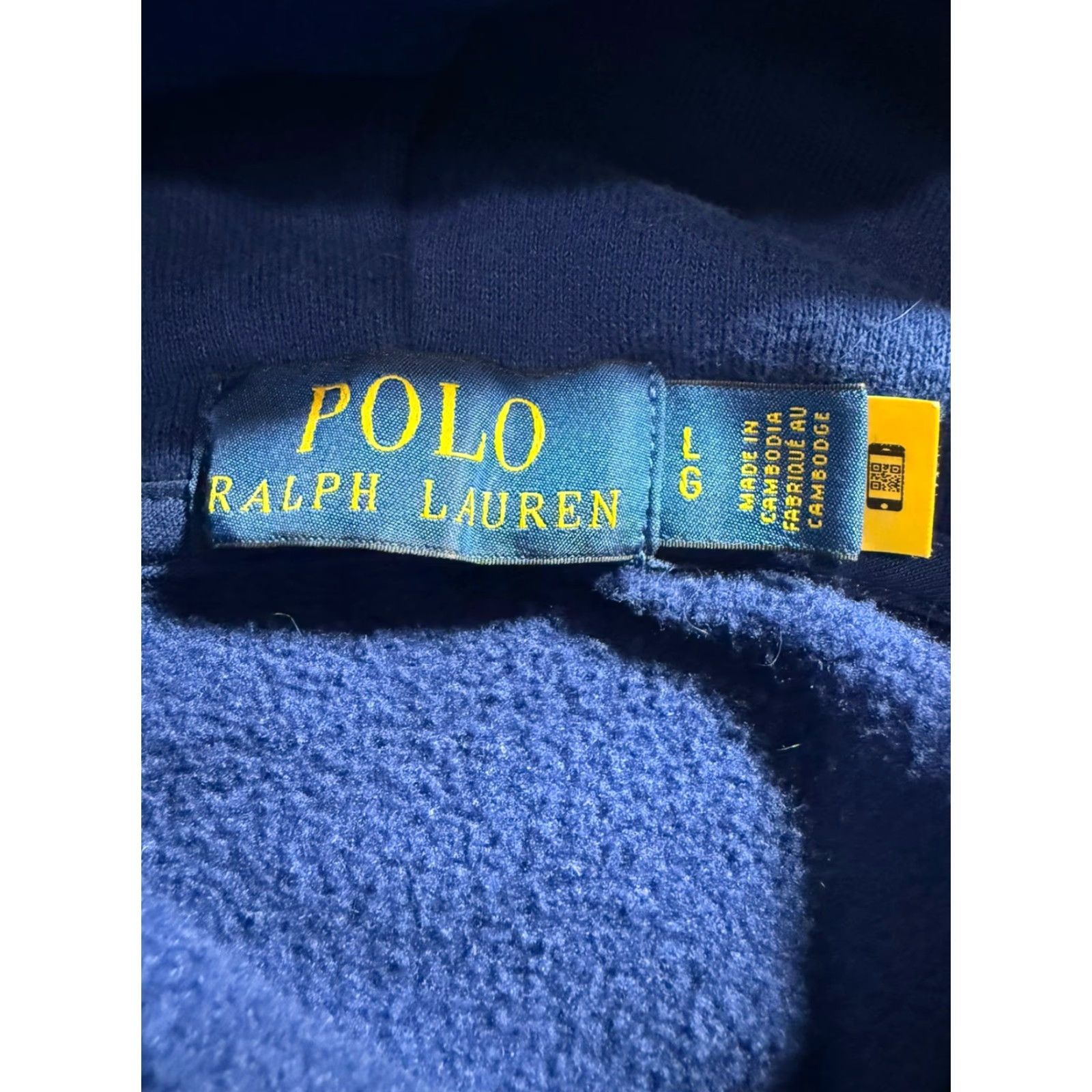 Polo Ralph Lauren Polo Ralph Lauren Hoodie Cotton-Blend Jersey Blue L Men Pullover Sweatshirt Fleece Size Large Tight Drawstring Size US L / EU 52-54 / 3 - 3 Thumbnail