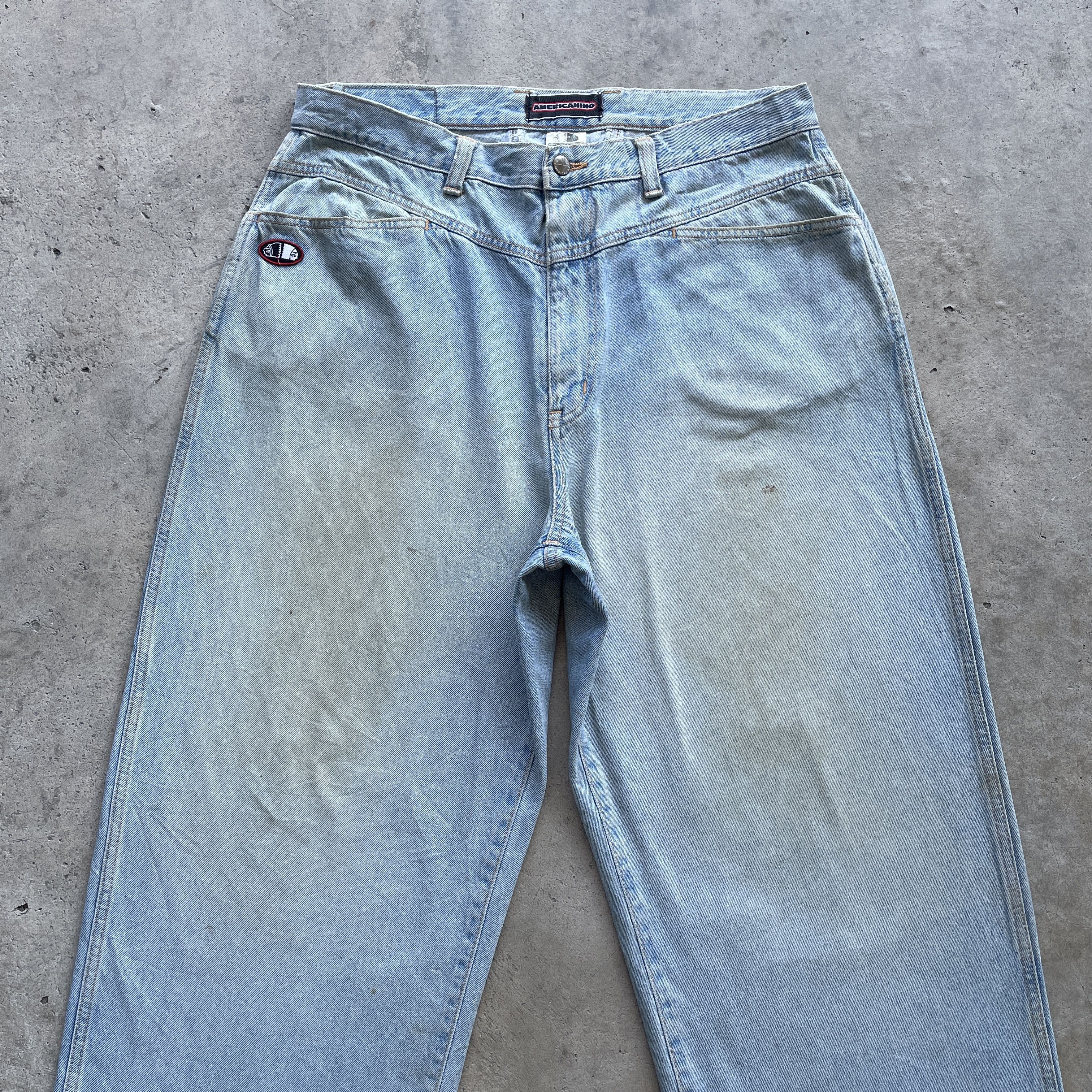 Jean × Vintage Vintage Americano Rusty/Dirty Denim Pants Baggy Jeans Size US 35 - 3 Thumbnail