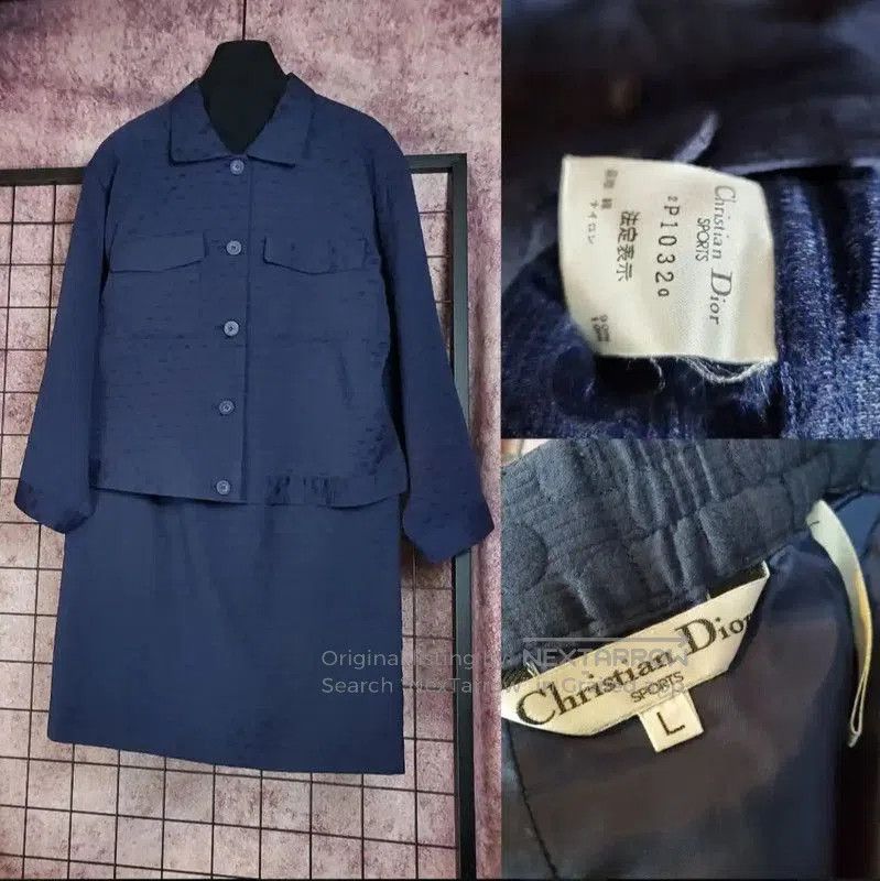 Dior Dior Navy Cotton Blend Cardigan for Women . Size L / US 10 / IT 46 - 1 Thumbnail