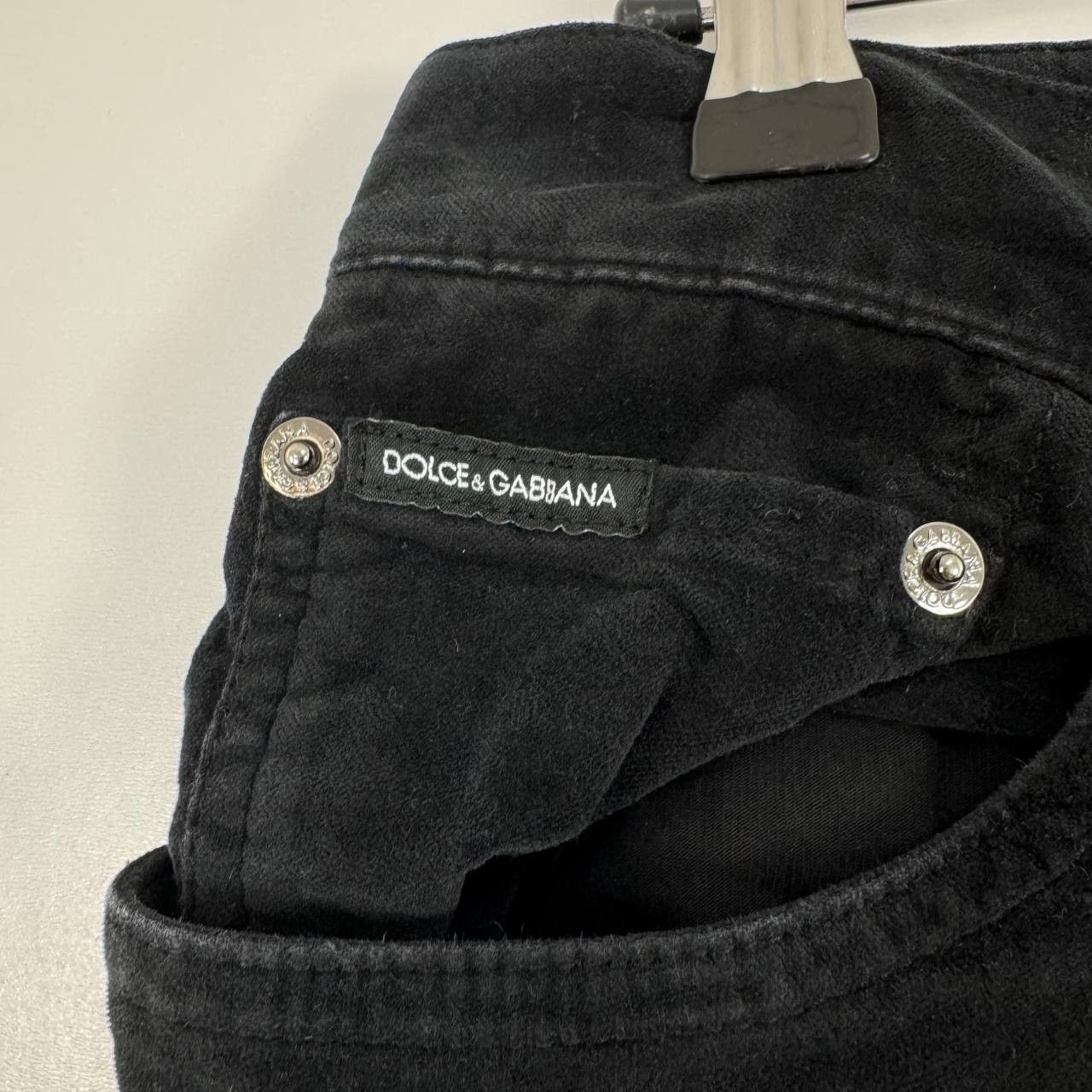 Dolce & Gabbana Dolce & Gabbana Mens Black Velvet Jeans Skinny 50 Size US 34 / EU 50 - 7 Thumbnail