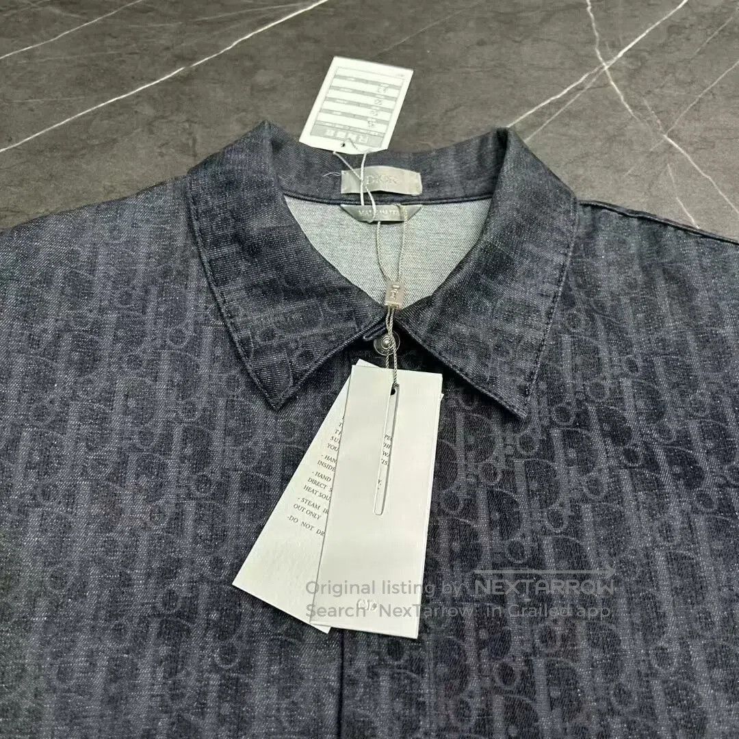 Dior black logo denim shirt by dior. Size US L / EU 52-54 / 3 - 3 Thumbnail