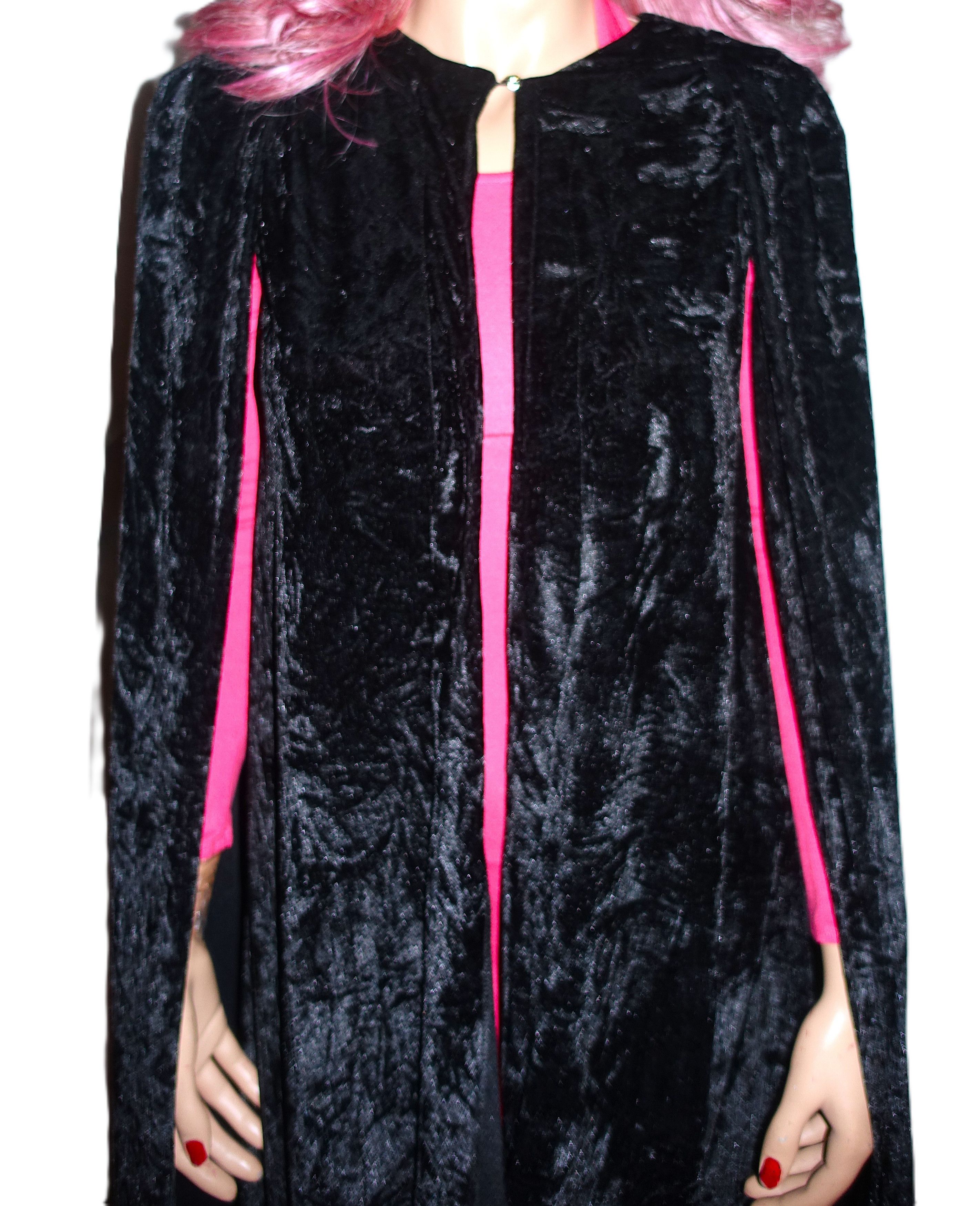 Nasty Gal Nasty Gal Black Velvet Cape XS Size XS / US 0-2 / IT 36-38 - 2 Thumbnail