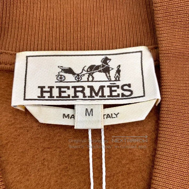 Hermes Hermes Orange Logo Pattern Applique Cotton Baseball Jacket Size M / US 6-8 / IT 42-44 - 6 Thumbnail