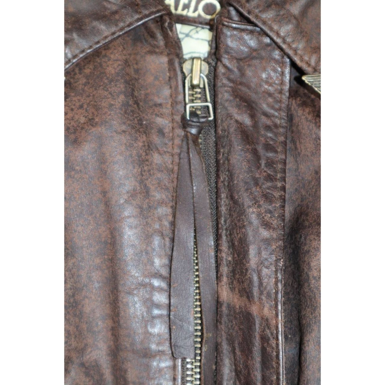 Vintage Vtg 70s Raffaelo Brown Leather Flight Bomber Jacket Sz 46 Size US L / EU 52-54 / 3 - 7 Thumbnail