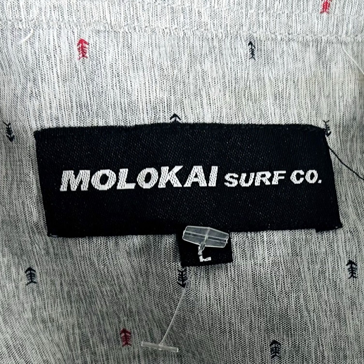 Vintage Molokai Surf Co Hawaiian Shirt Red Blue Fish on Gray Short Sleeve NWT Large Mens Button-Up Collared Cotton Blend Casual Vintage: No Size US L / EU 52-54 / 3 - 3 Thumbnail