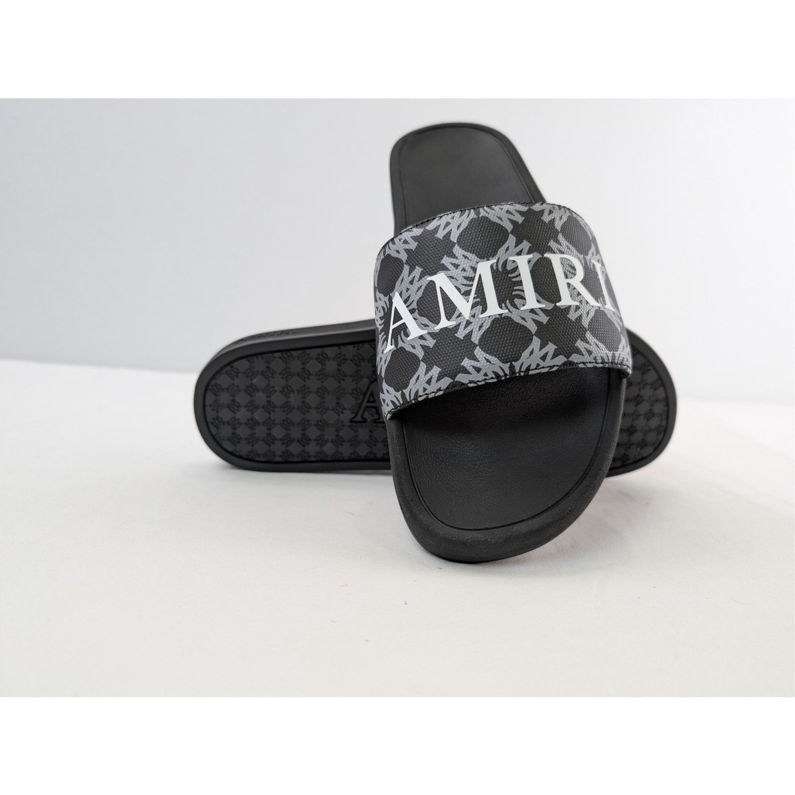 Amiri o1rshd1 MA Quad Canvas Pool Slide Sandals in Black Size US 12 / EU 45 - 15 Thumbnail