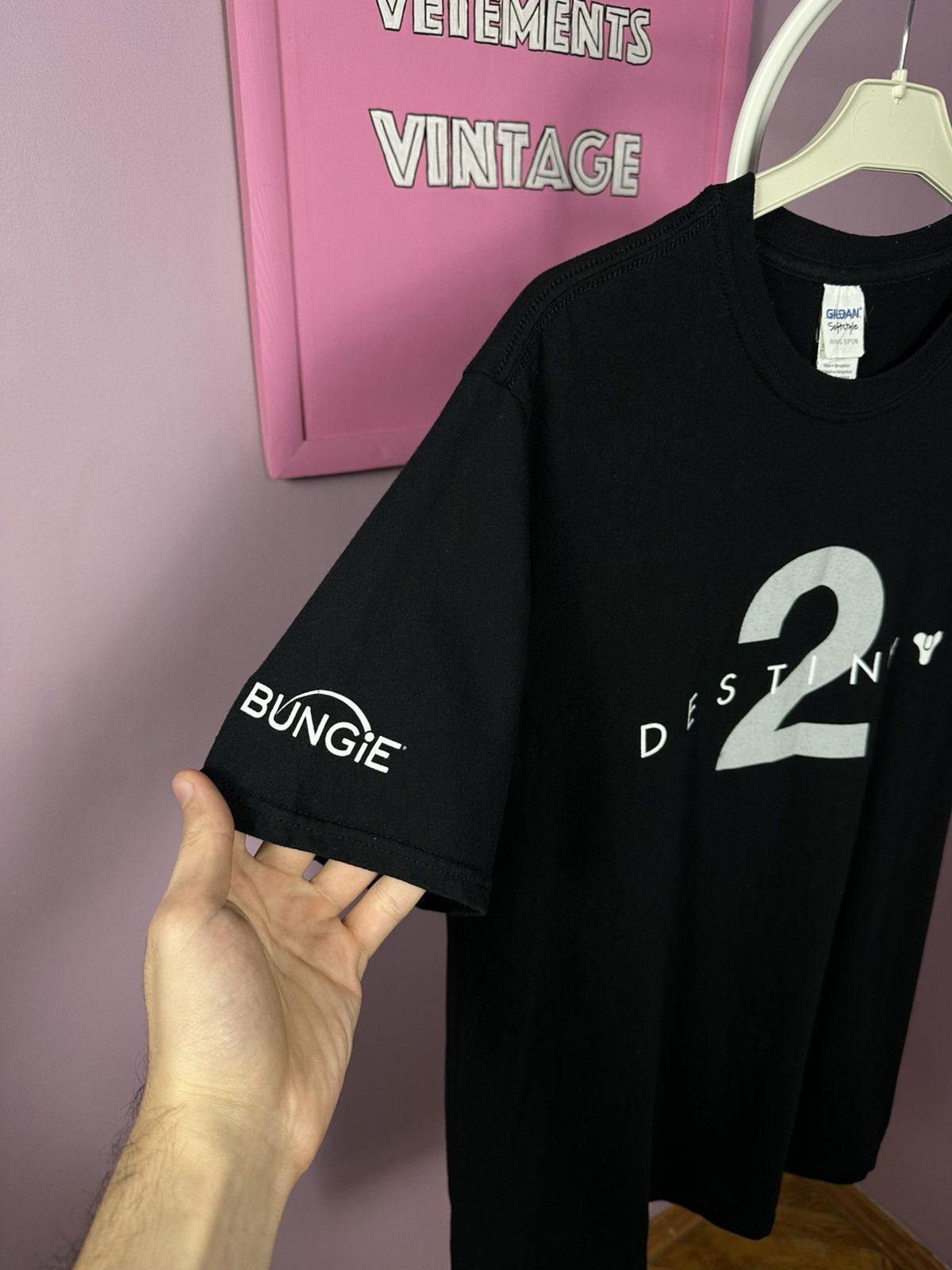 Gildan Destiny 2 Gaming T-Shirt Vintage Video Game Promo Logo Size US L / EU 52-54 / 3 - 6 Thumbnail