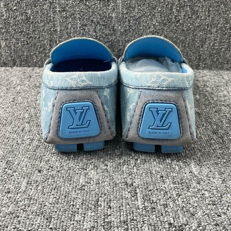 Louis Vuitton Louis Vuitton Blue Denim Moccasin Shoes for Men - Size US 8.5 / EU 41-42 - 3 Thumbnail