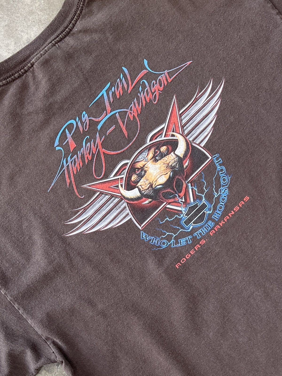 Harley Davidson Vintage Harley Davidson Weekend Warrior Hog Arkansas Tee XL Size US XL / EU 56 / 4 - 4 Thumbnail