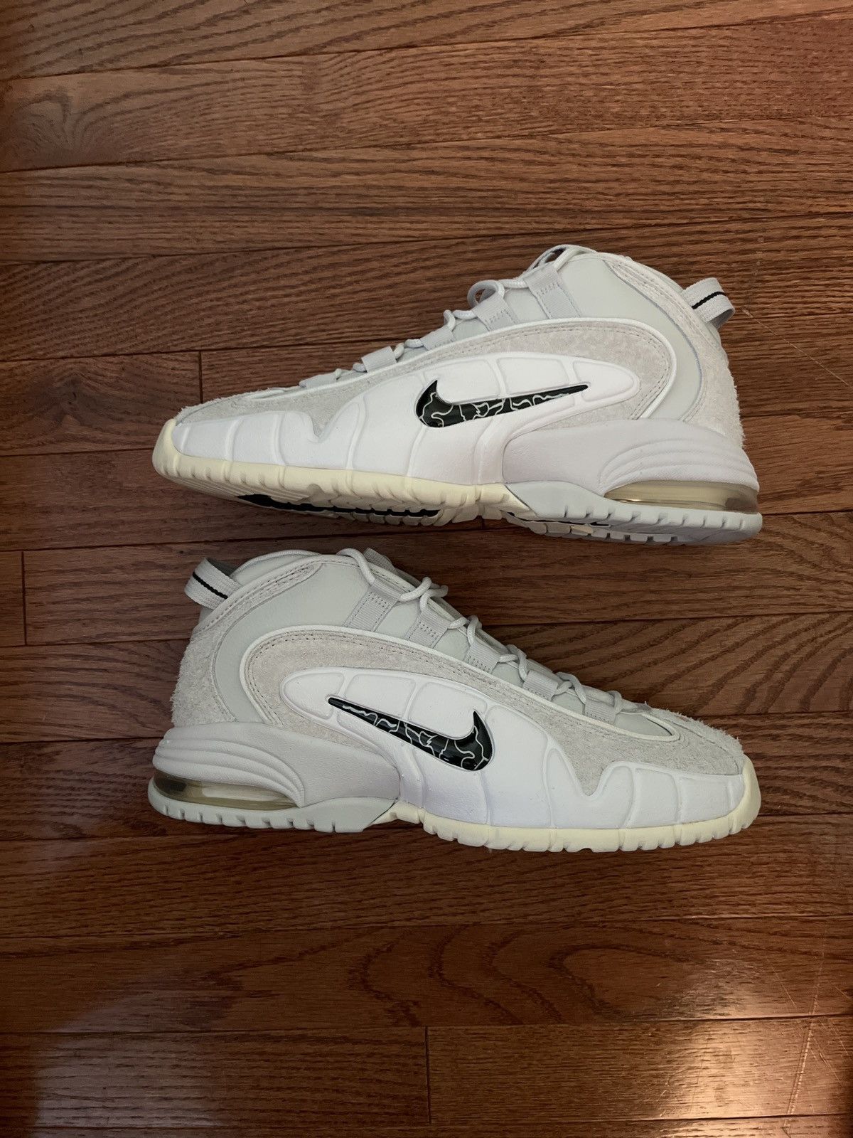 image of Nike Air Max Penny Photon Dust Shoes in White, Men's (Size 10.5)