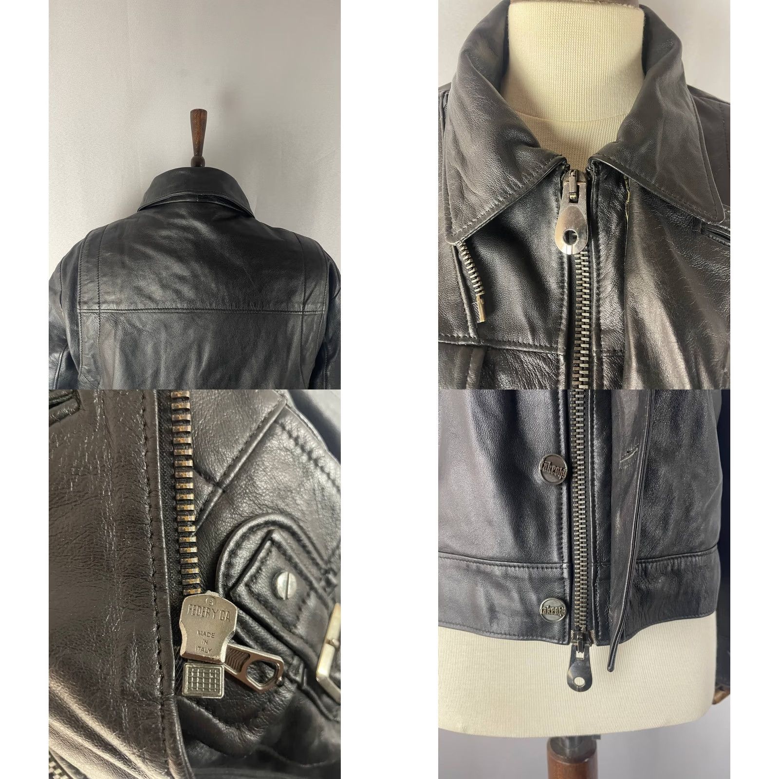 Vera Pelle VINTAGE Vera Pelle Leather Jacket Womens M Black Long Sleeve Zipper Full Zip Jacket` Size M / US 6-8 / IT 42-44 - 10 Thumbnail