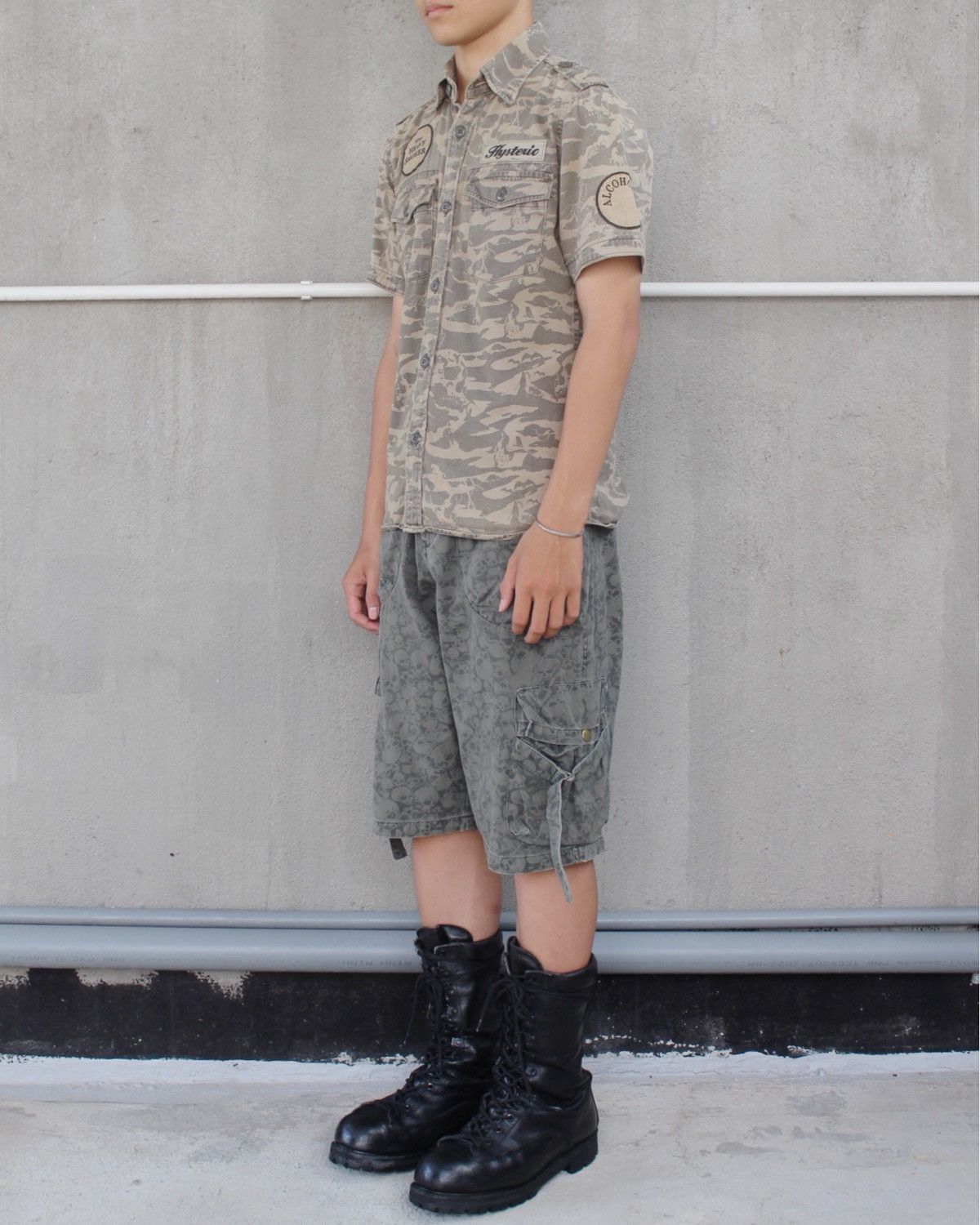 Hysteric Glamour 2000S HYSTERIC GLAMOUR HEAVY SMOKER SKULL CAMO PATCH SHIRT Size US M / EU 48-50 / 2 - 4 Thumbnail