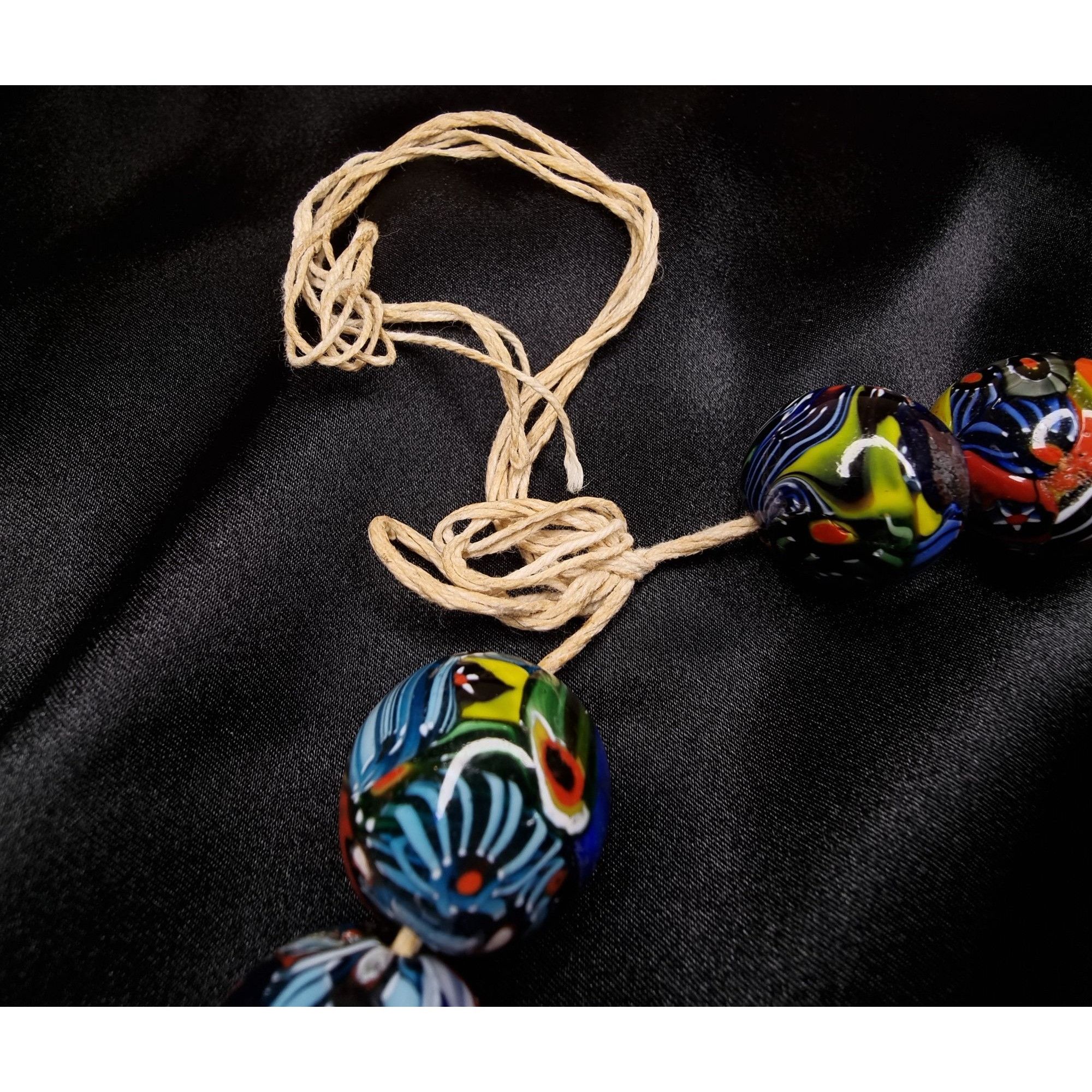 Vintage Rare Find Vintage Large Venetian Millefiori Glass Bead Choke Size ONE SIZE - 6 Thumbnail