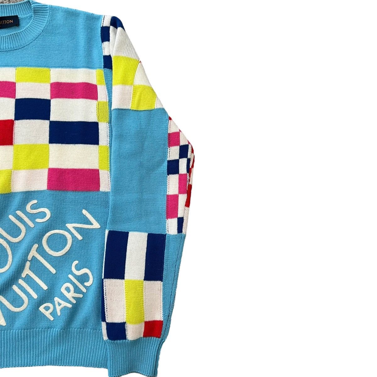 Louis Vuitton LOUIS VUITTON 21SS Distorted Giant Damier Wool Knit Sweater Size US XS / EU 42 / 0 - 6 Thumbnail
