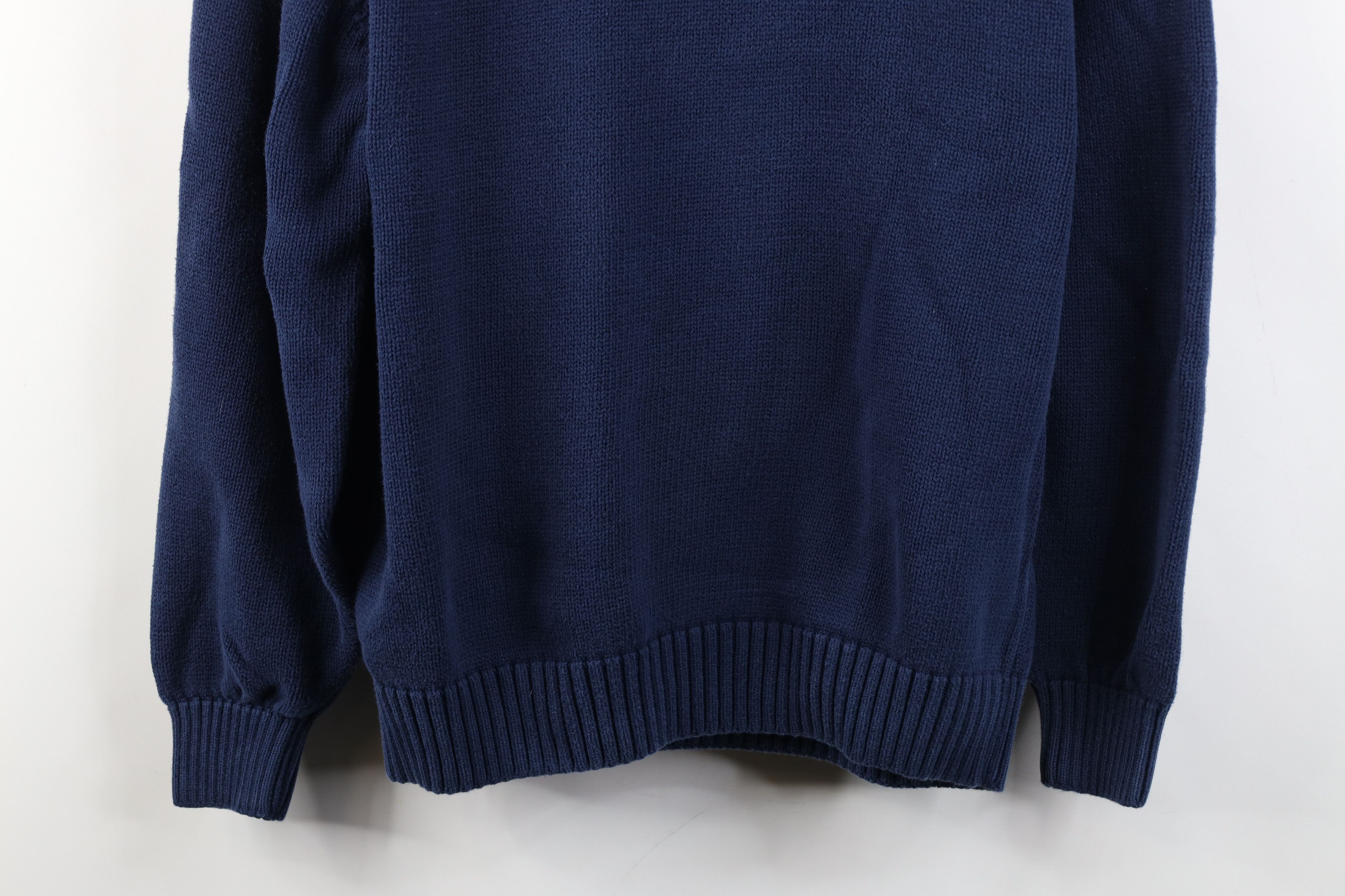 Lands' End Vintage 90s Lands End Cotton Knit Crewneck Sweater Blue USA Size US L / EU 52-54 / 3 - 3 Thumbnail