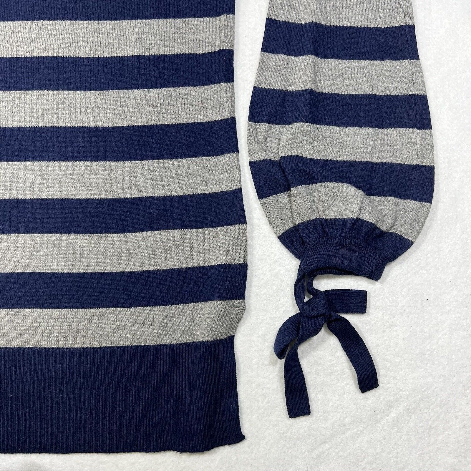 Other Motherhood Maternity Sweater Navy Blue Gray Striped Ribbons Size XS / US 0-2 / IT 36-38 - 5 Thumbnail