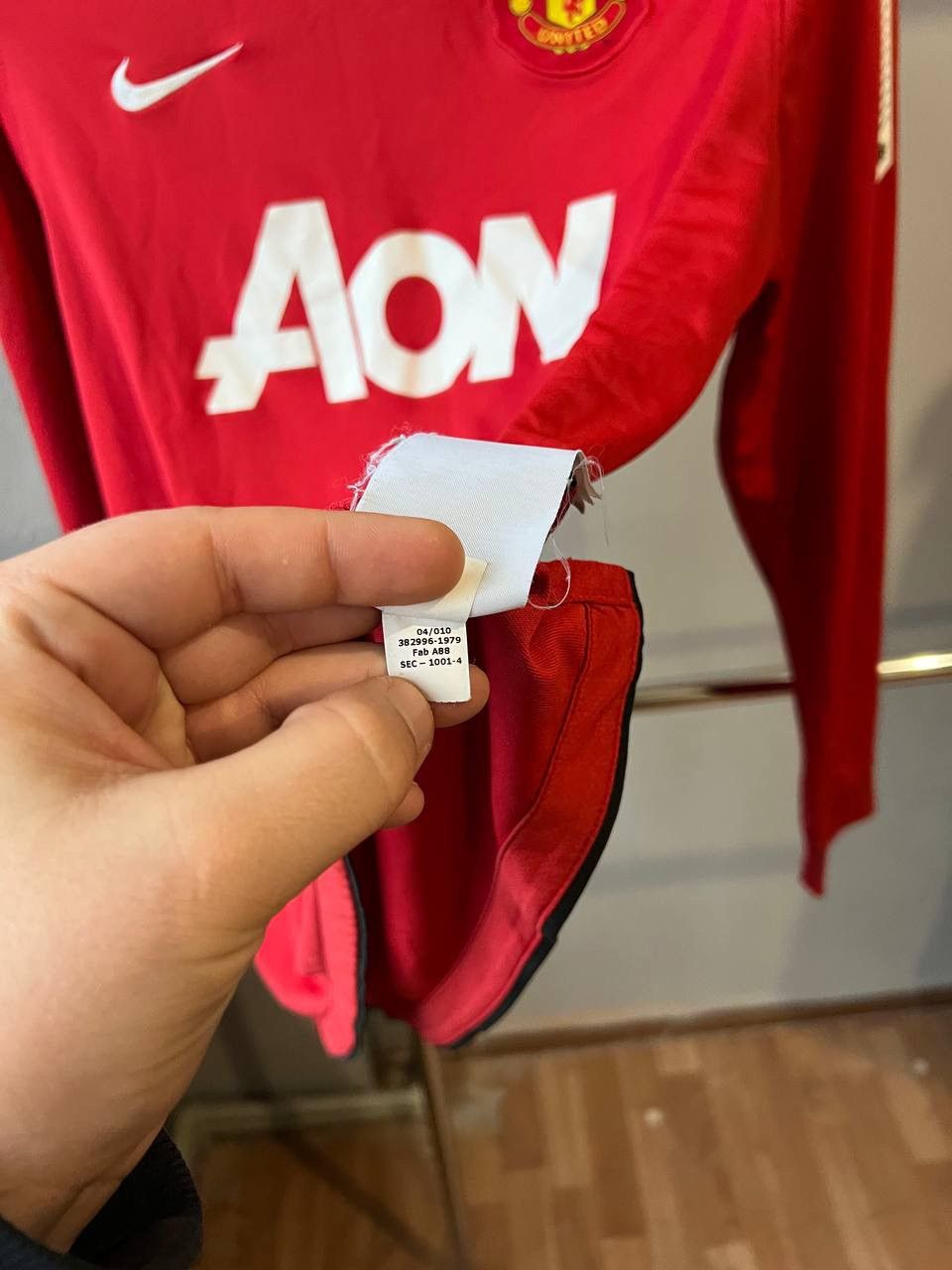 Nike 2010/11 MANCHESTER UNITED #7 HOME SOCCER JERSEY SHIRT NIKE L Size US L / EU 52-54 / 3 - 12 Thumbnail