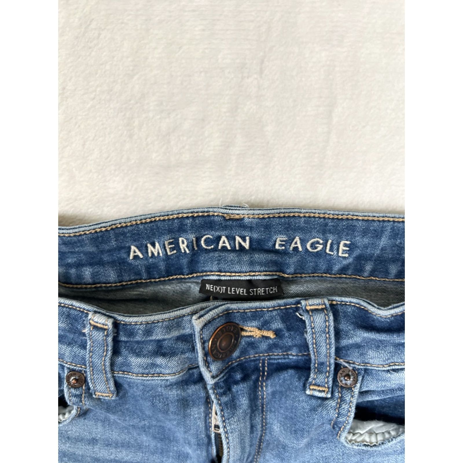 American Eagle Outfitters American Eagle Shorts Womens 2 Blue Midi Denim Jean Cutoff Cuffed Stretch Casual Size 26" / US 2 / IT 38 - 4 Thumbnail