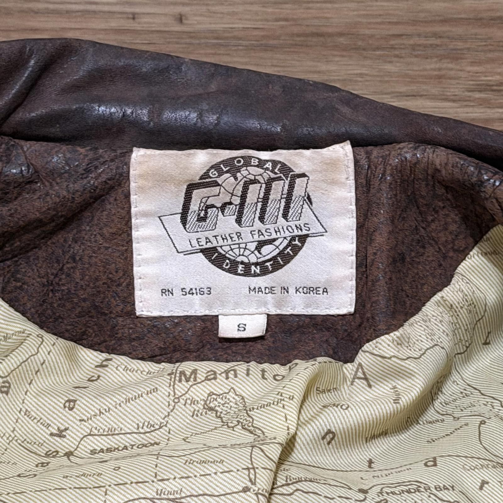 Other Vintage 80s G-III Global Identity Leather Bomber Jacket Map Size US S / EU 44-46 / 1 - 2 Thumbnail