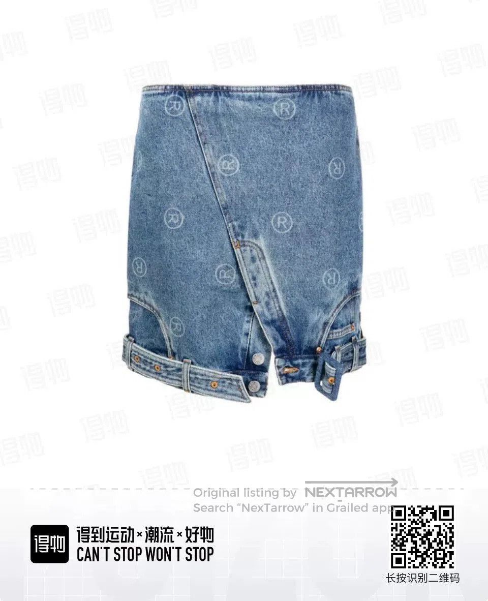 Martine Rose Martine Rose Logo Print Denim Skirt. Size 28" / US 6 / IT 42 - 7 Thumbnail