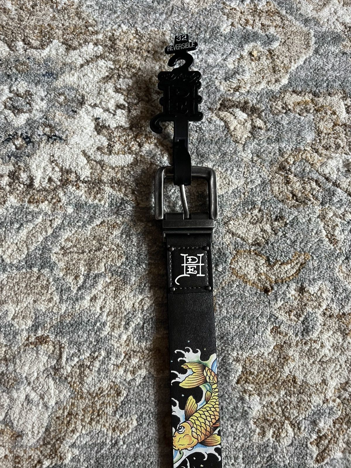 Ed Hardy REVERSIBLE ED HARDY GRAPHIC Y2K BELT 32 Size 32 - 3 Thumbnail
