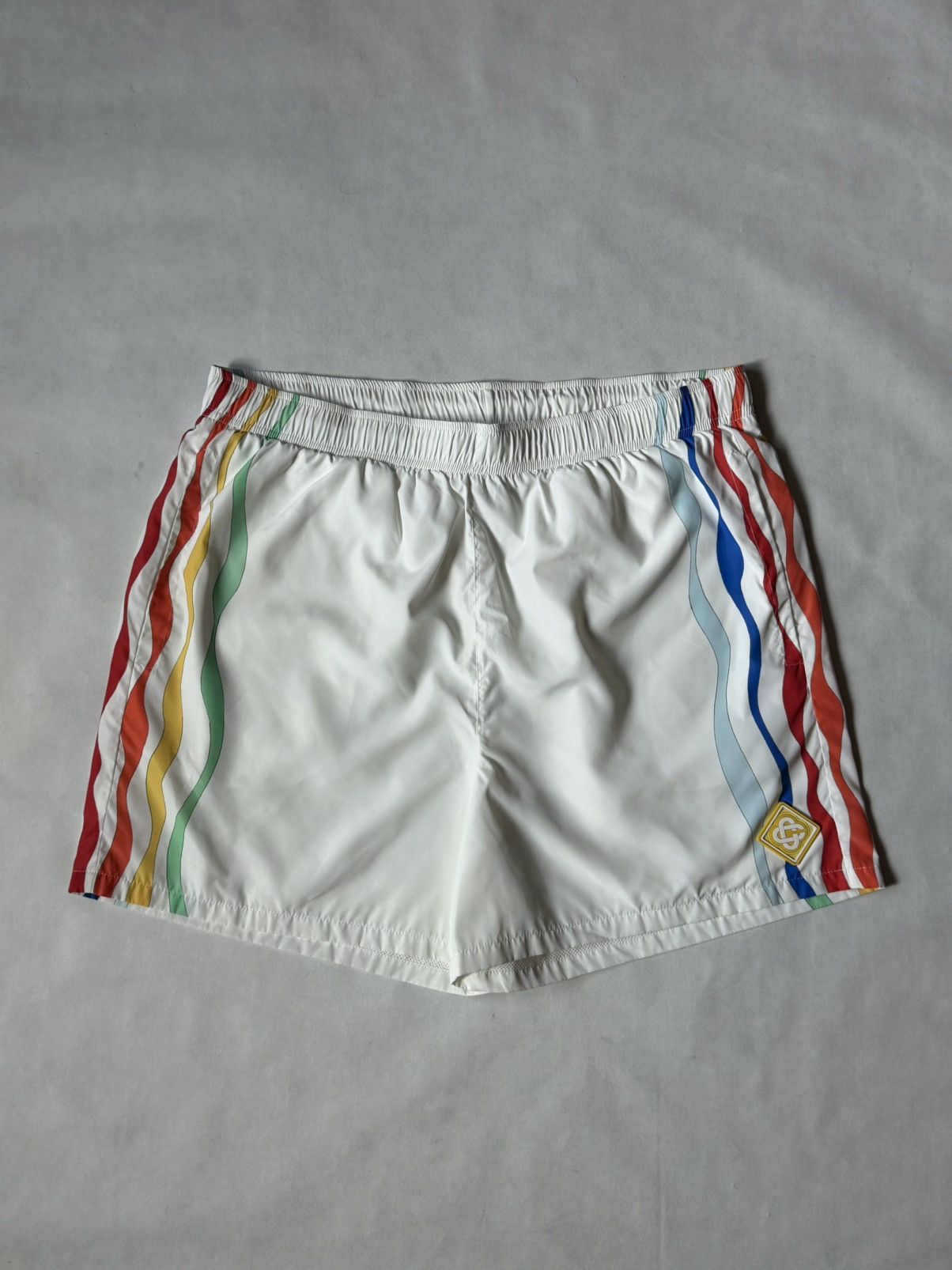 Casablanca Mind Vibrations White Printed Tennis Track Shorts