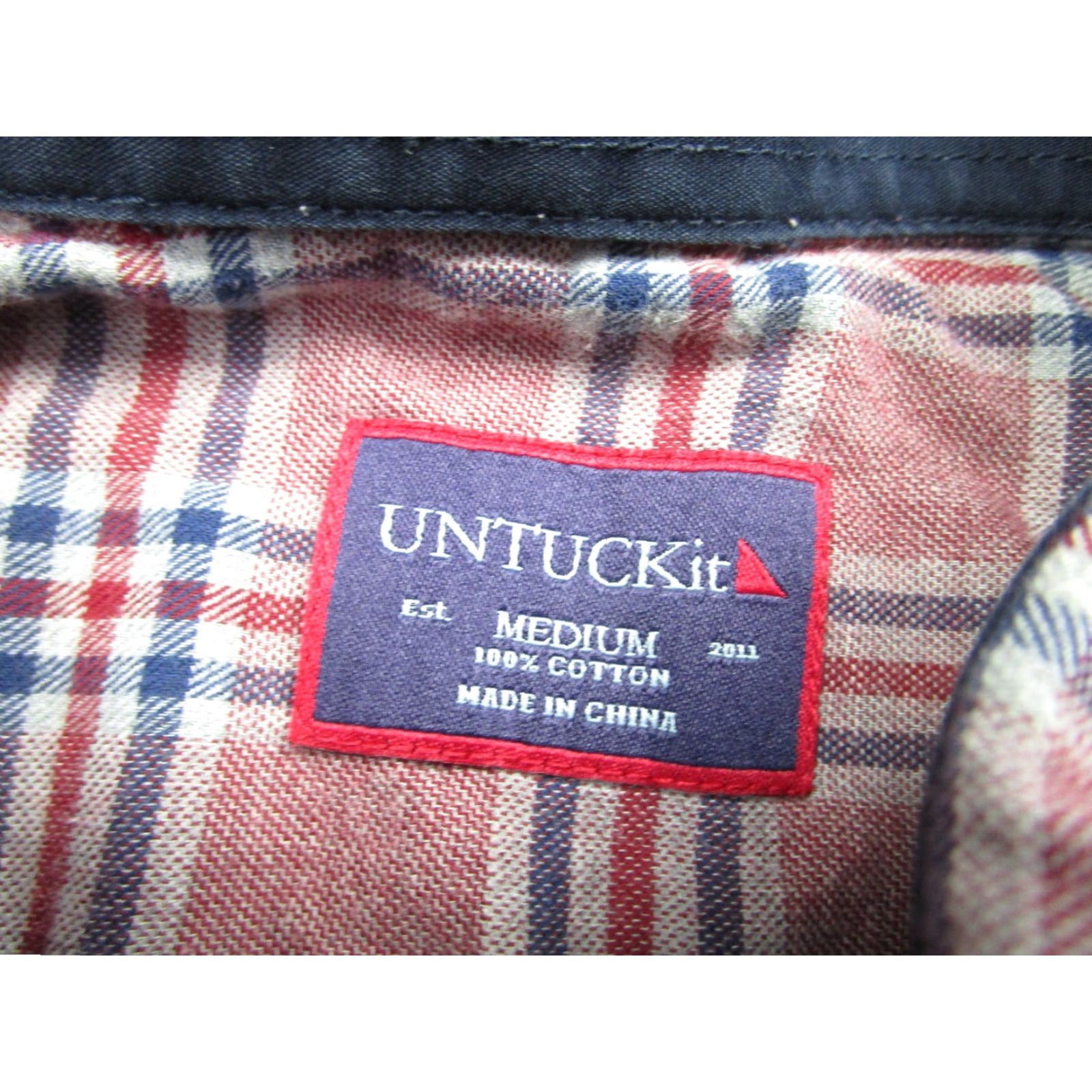 UNTUCKit UNTUCKit Shirt Mens Medium Red Blue White Plaid Button-Down Long Sleeve Casual Size US M / EU 48-50 / 2 - 4 Thumbnail