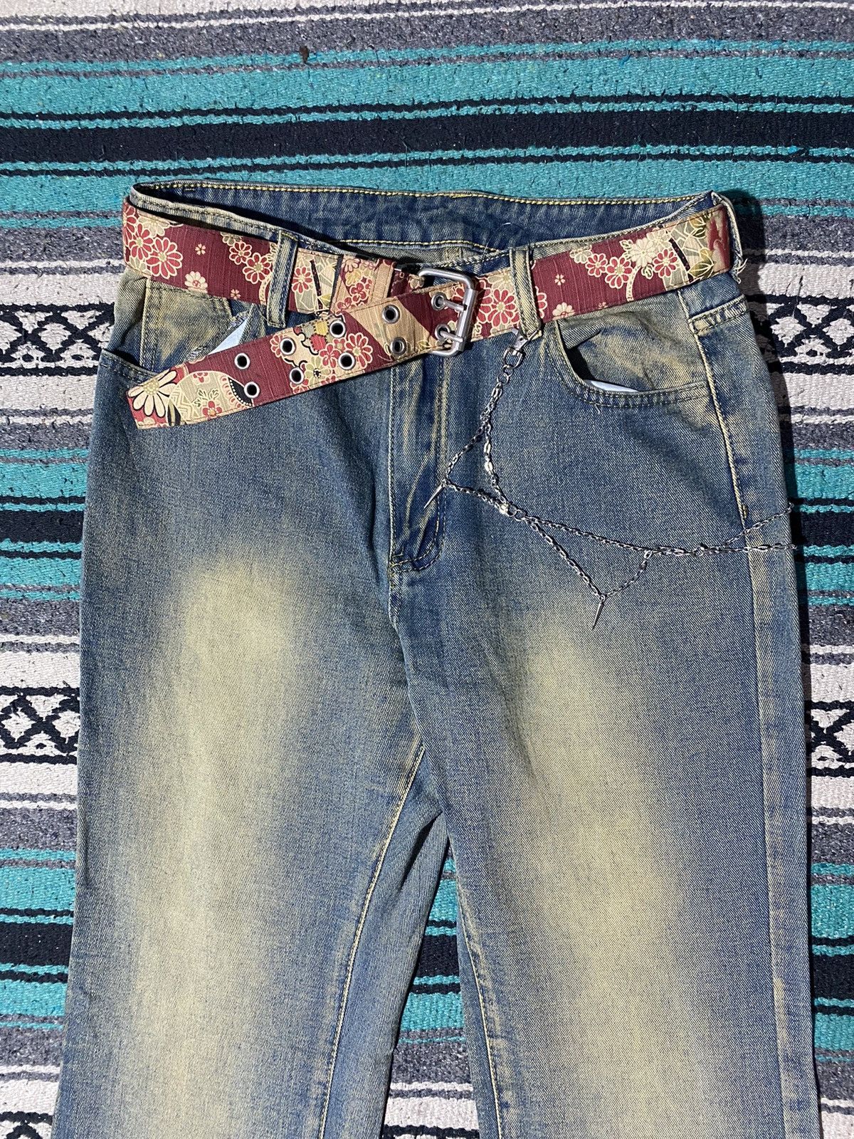 Kapital 2000s Romwe - Skull Mudwash Flared Denim Size US 31 - 4 Thumbnail