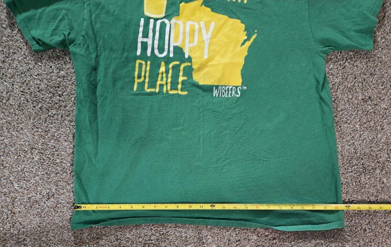 Designer UR Beers "I'm In My Hoppy Place" Green Wisconsin TShirt 2XL Size US XXL / EU 58 / 5 - 7 Thumbnail