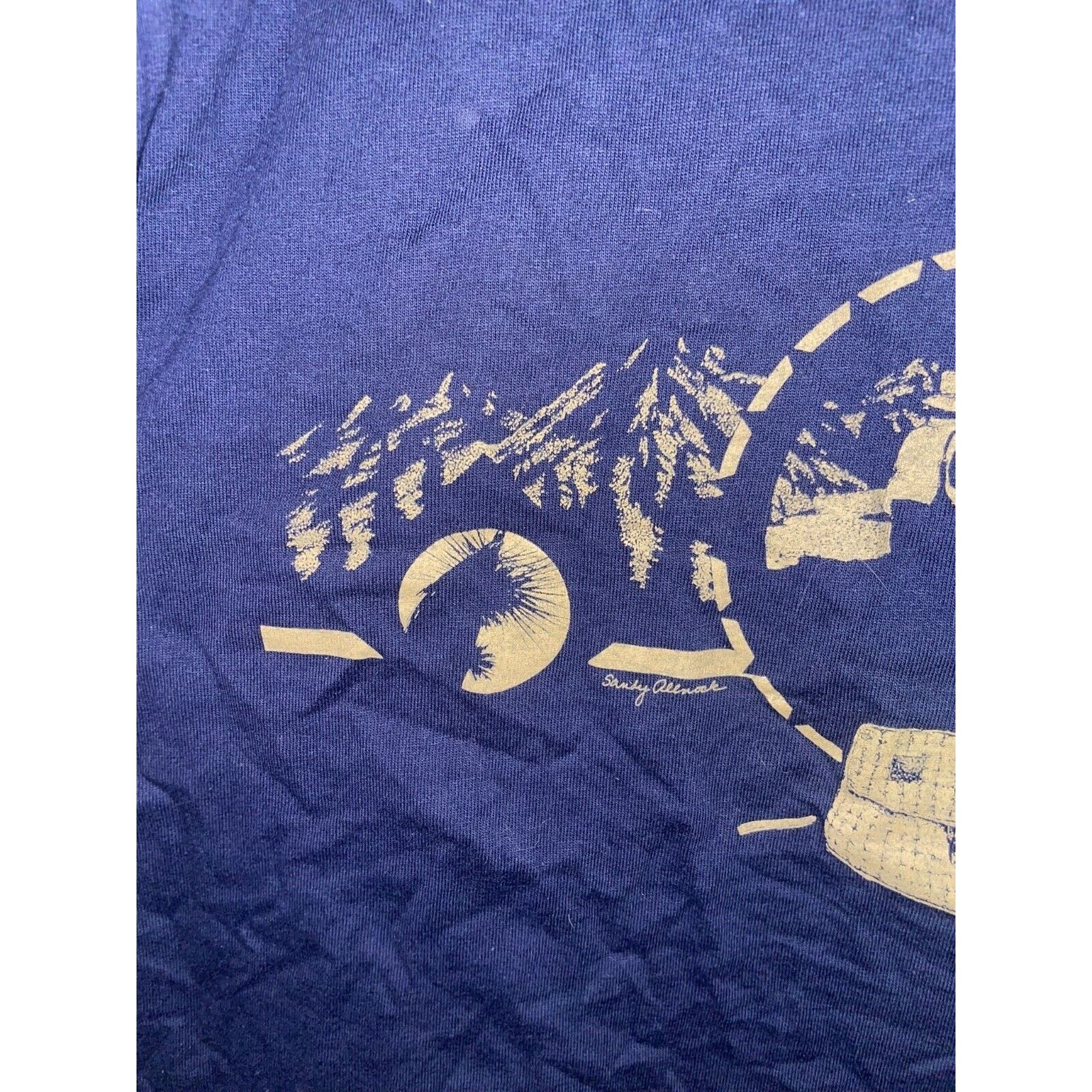 Jerzees Vintage Fishing Shirt Wild West Shirt Co Blue Tee VTG 90s M Size US M / EU 48-50 / 2 - 2 Thumbnail