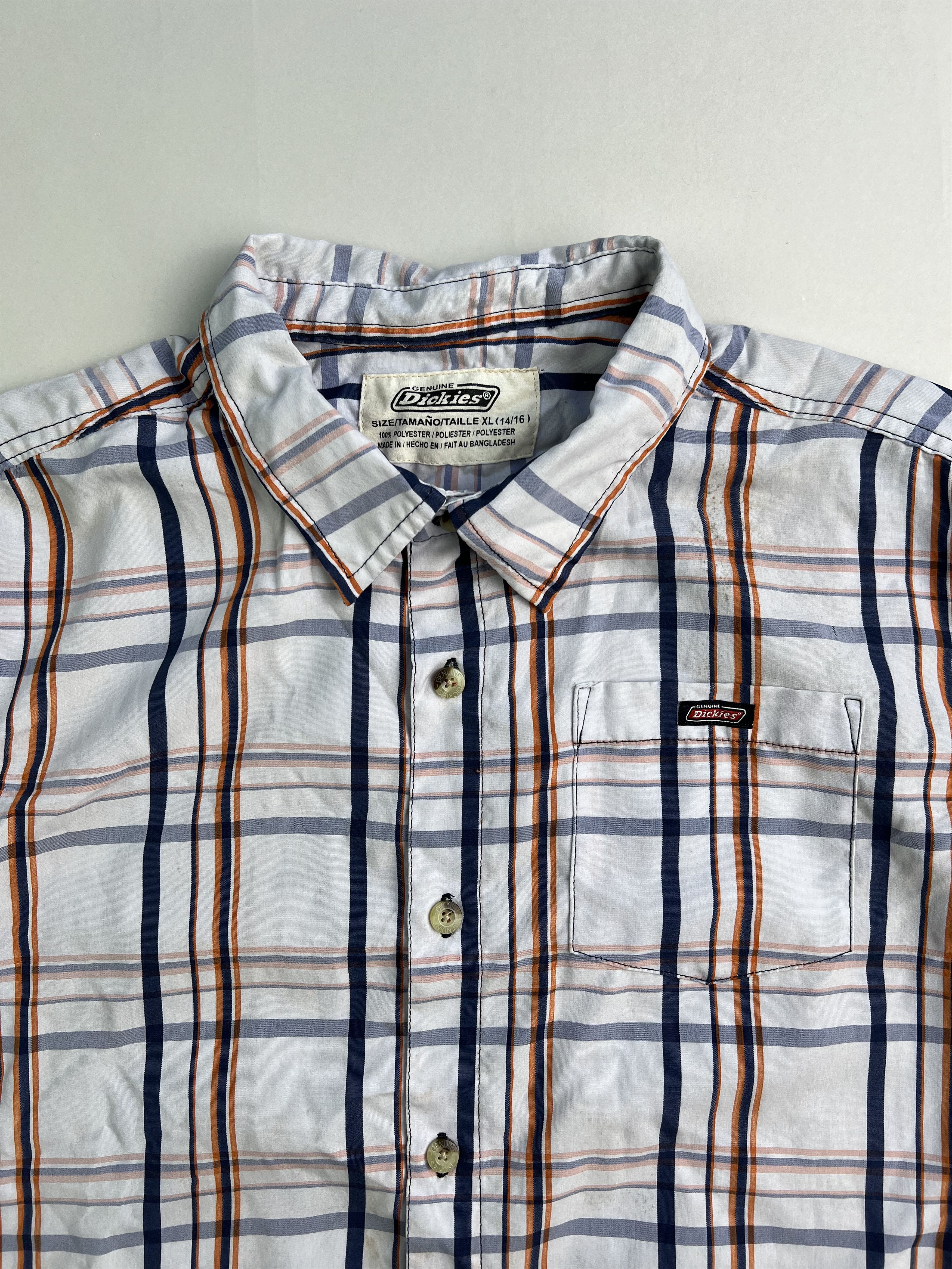 Dickies × Vintage Vintage Dickies Checkered Cropped Work Shirt XL Size US XL / EU 56 / 4 - 2 Thumbnail
