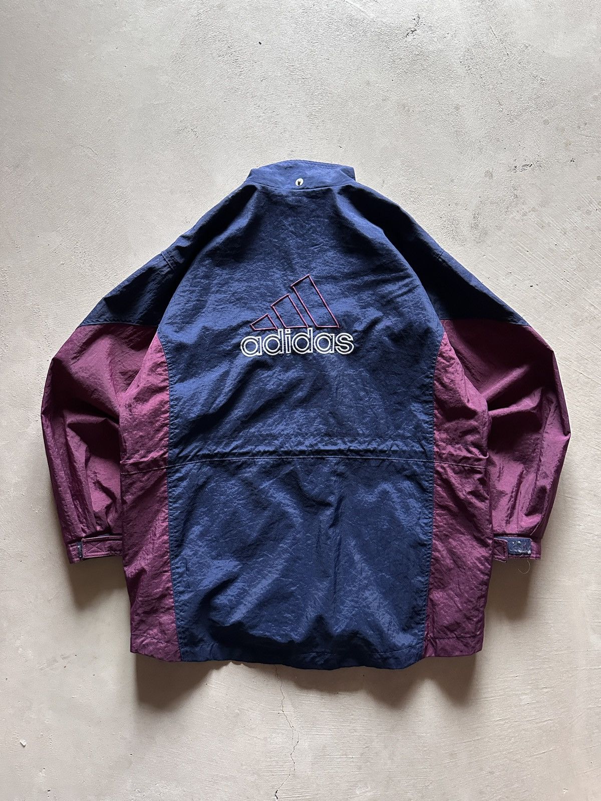 Adidas × Vintage vintage 90s adidas navy purple windbreaker Size US XL / EU 56 / 4 - 1 Thumbnail