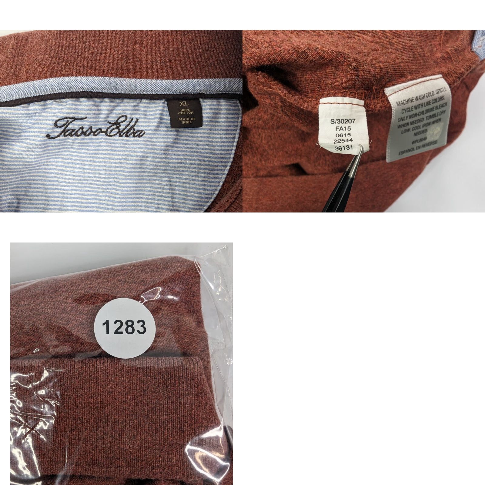 Tasso Elba Tasso Elba Polo Shirt Long Sleeve Mens XL 100% Cotton Red Size US XL / EU 56 / 4 - 8 Thumbnail