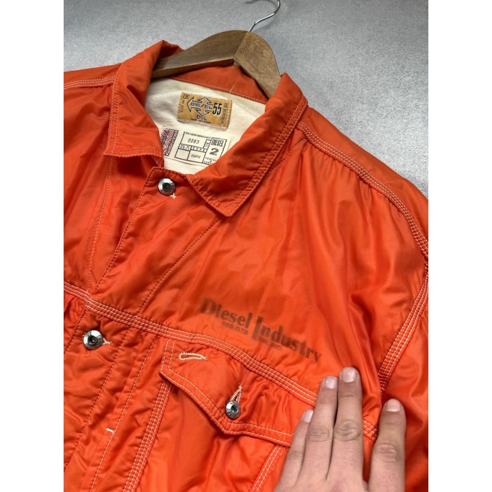 Diesel VINTAGE Diesel WORK WEAR Bomber Jacket Polyamide Orange XL Men’s Jacket, 90s, Zipper Button Snap, Logo, Canvas, Lightweight, Pockets, Diesel USA, Y2K Size US XL / EU 56 / 4 - 6 Thumbnail