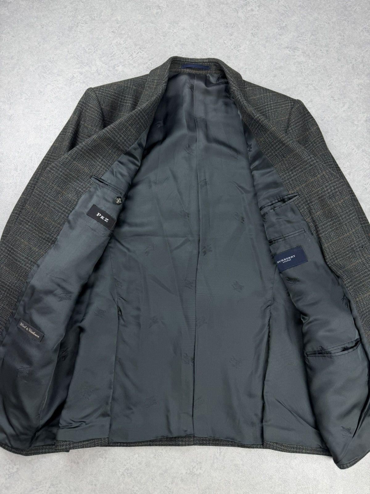 Burberry Burberry London Wool Cashmere Check Blazer Jacket Size 52 Size 42R - 8 Thumbnail