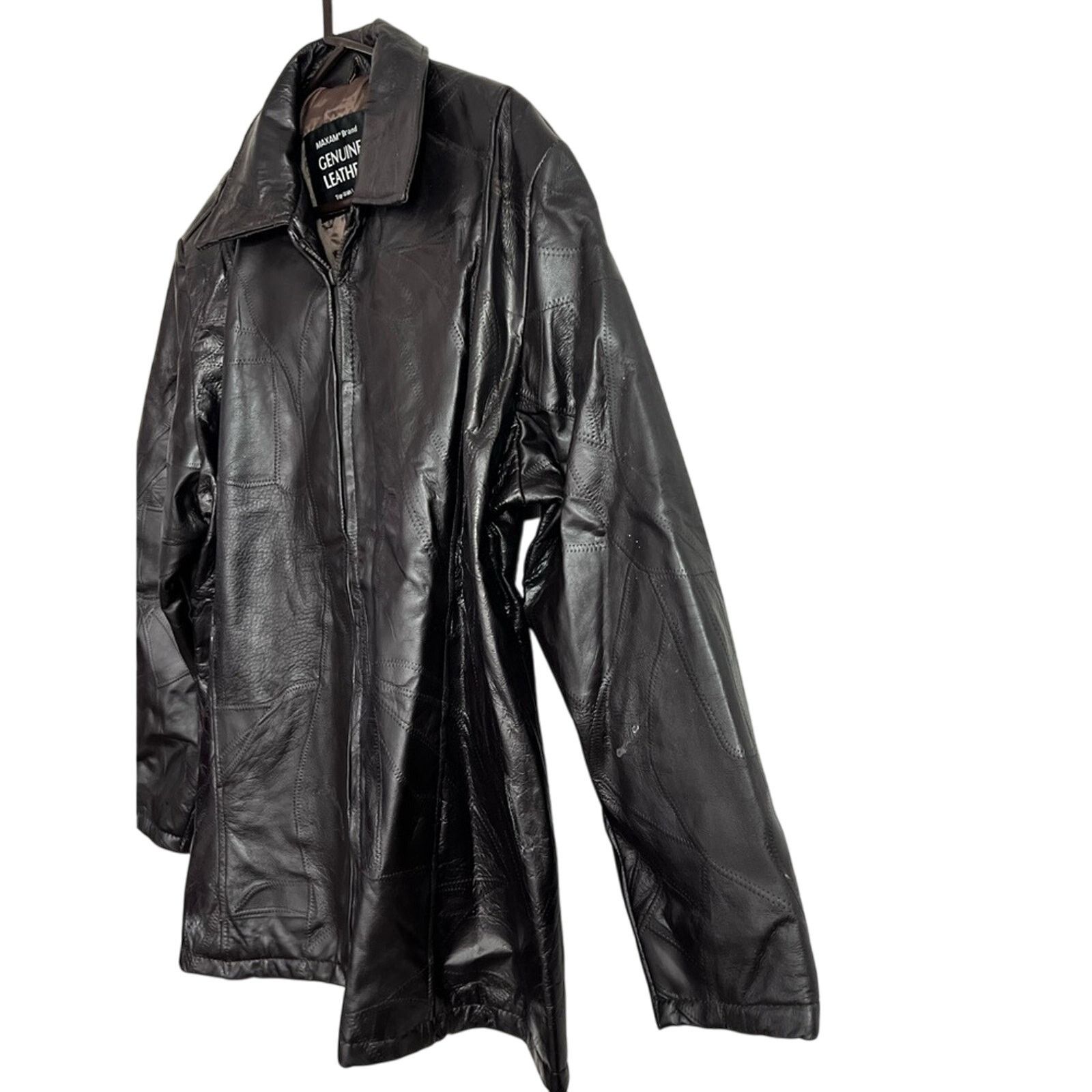 Vintage Maxam Leather Italian Mosaic Top Grain Lambskin Jacket 3XL Size US XXL / EU 58 / 5 - 4 Thumbnail