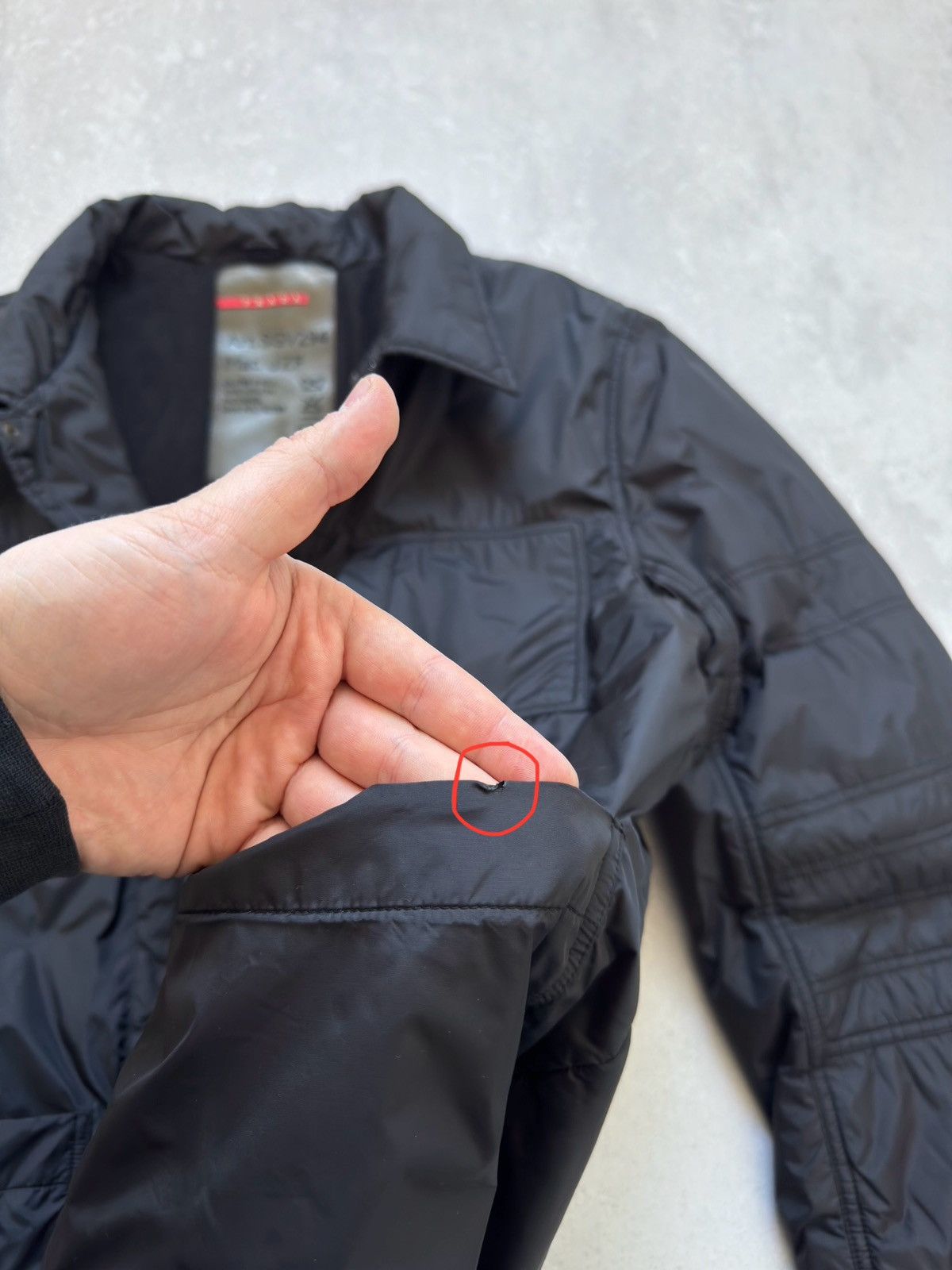 Prada × Vintage Vintage Prada Nylon Red Tab Black Jacket Pocket Fleece 00s Size US L / EU 52-54 / 3 - 6 Thumbnail