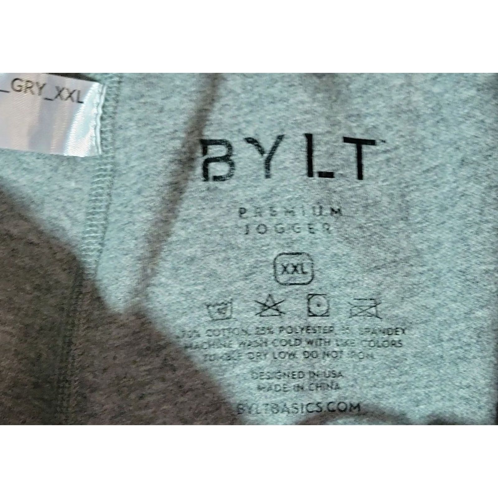 Vintage BYLT Jogger Pants Mens 2XL Gray Black Zipper Pockets Drawstring Size US 39 - 3 Thumbnail