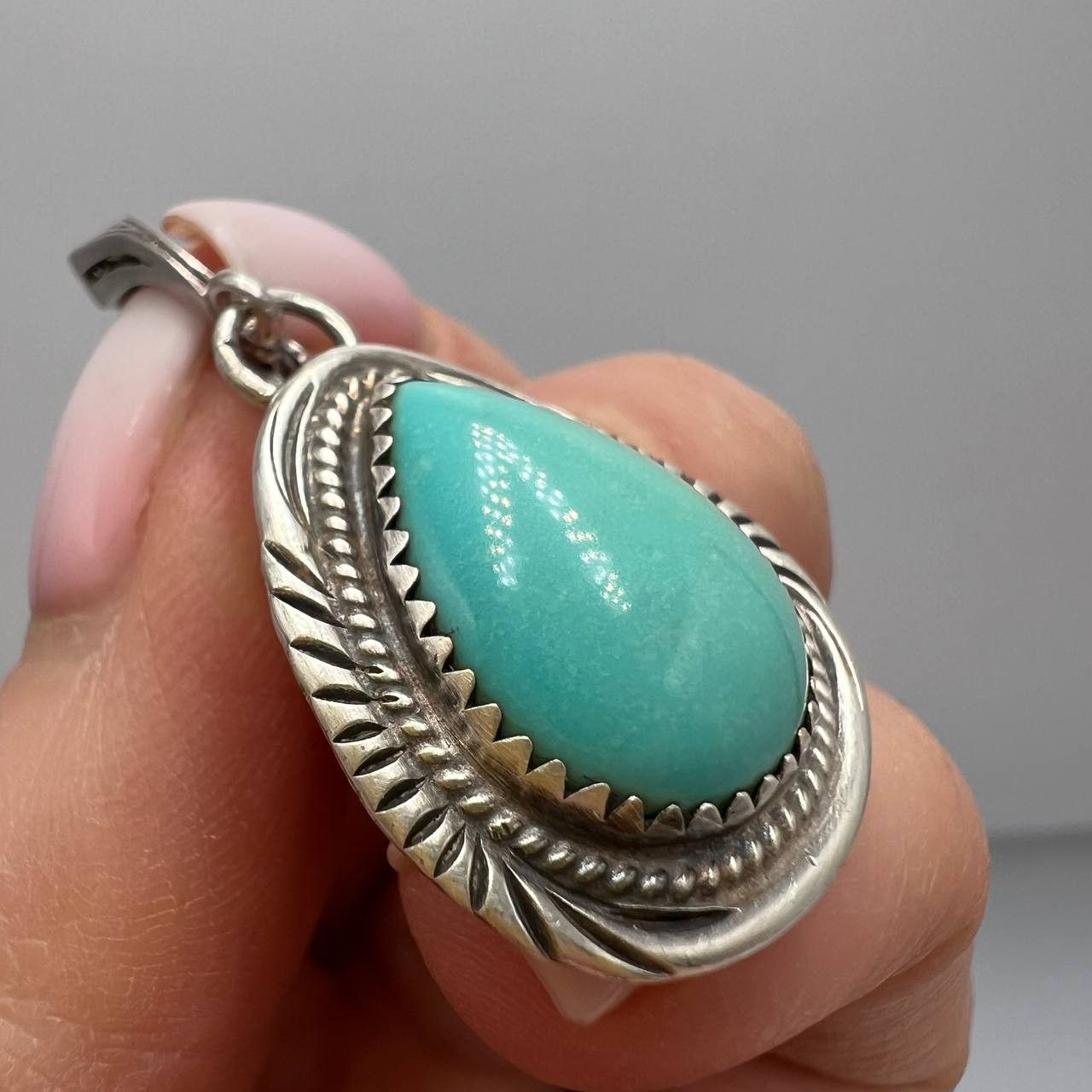 Sterling Silver Vintage Sterling Silver 925 Earrings Turquoise Stone Marked Size ONE SIZE - 7 Thumbnail