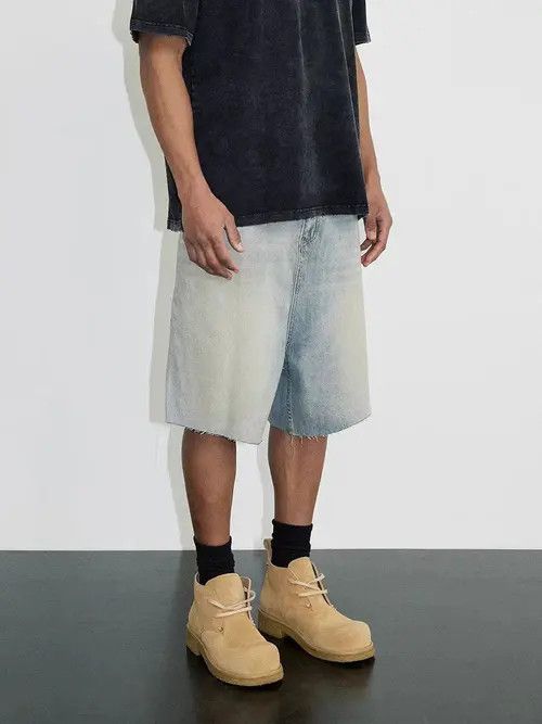 Japanese Brand Street washed hip hop skateboard denim shorts Size US 34 / EU 50 - 3 Thumbnail