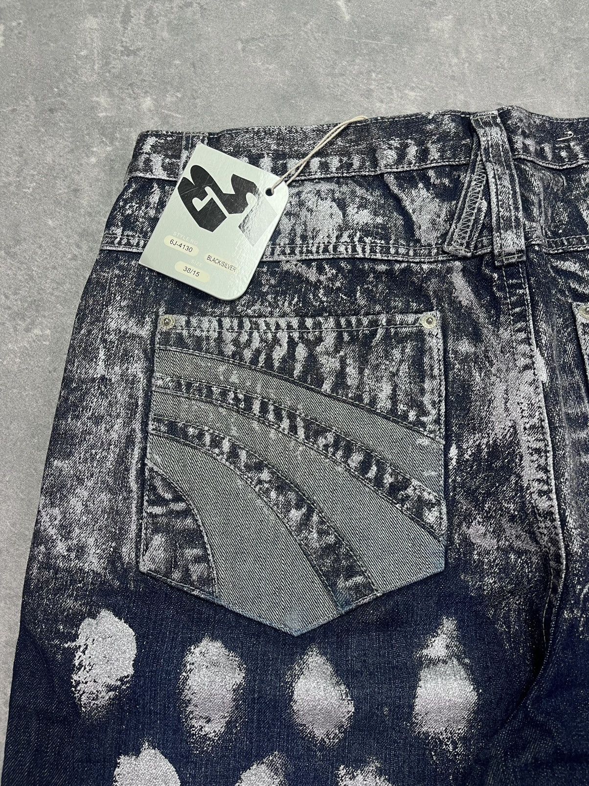 Affliction DSWT Raw Blue Baggy Printed Glitter Denim Jorts Shorts 38 Size US 38 / EU 54 - 5 Thumbnail