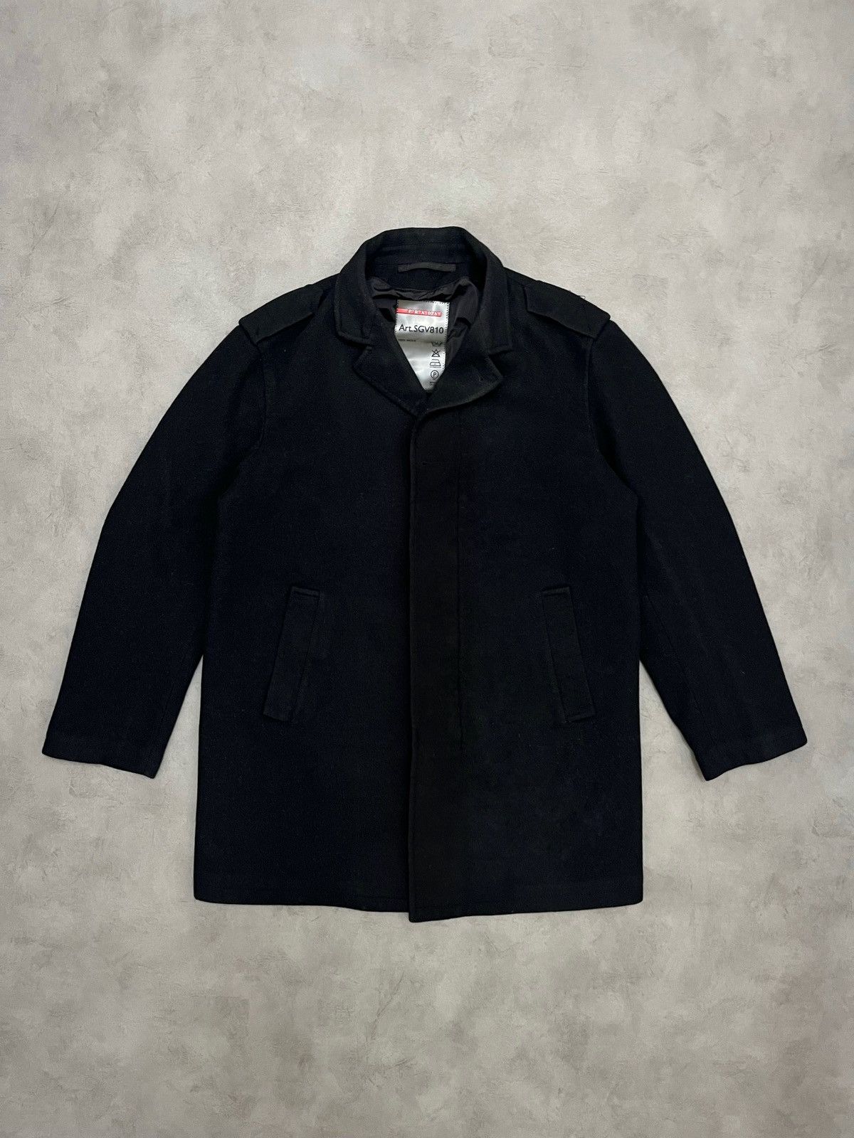 Prada PRADA Men’s black Wool coat size L (52) SGV810 Size US L / EU 52-54 / 3 - 1 Thumbnail