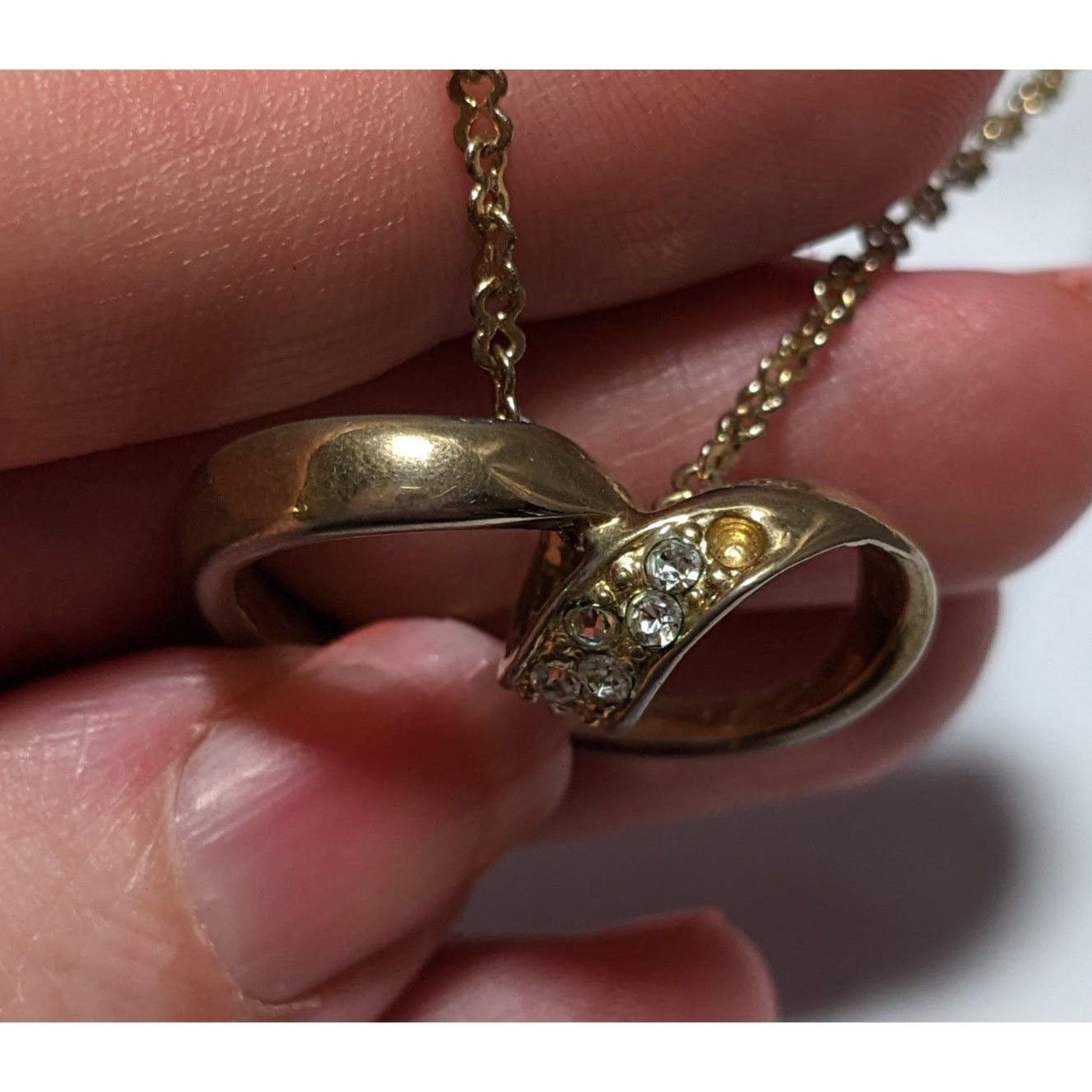 Other Open Heart-Shaped Rhinestone Pendant Necklace Size ONE SIZE - 20 Thumbnail