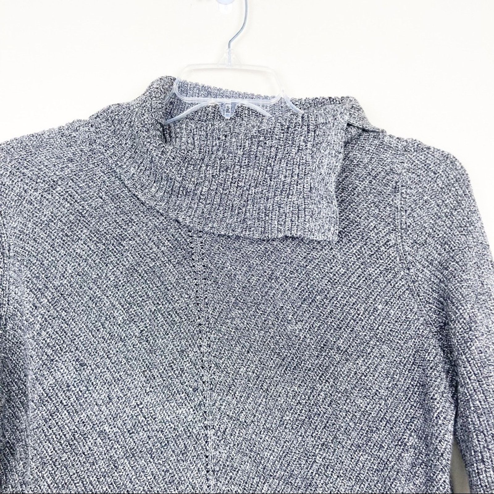 Other Talbots Heathered Gray Shawl Neck Knit Sweater Sz 1XP Size XL / US 12-14 / IT 48-50 - 2 Thumbnail