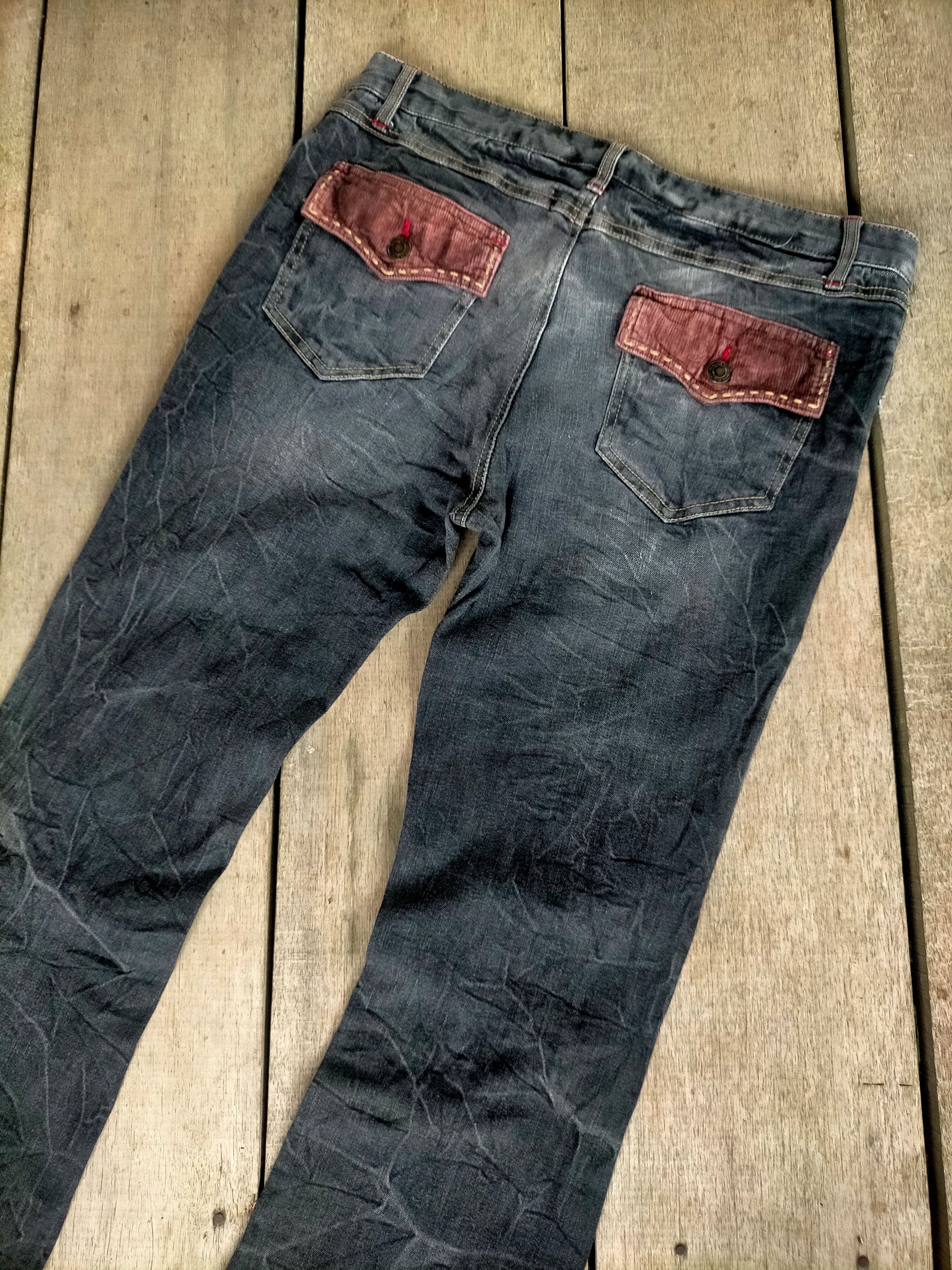 If Six Was Nine × Le Grande Bleu (L.G.B.) × Tornado Mart 🔥 Flare 🔥 Insane Mudwash Distressed Jeans Size US 32 / EU 48 - 5 Thumbnail