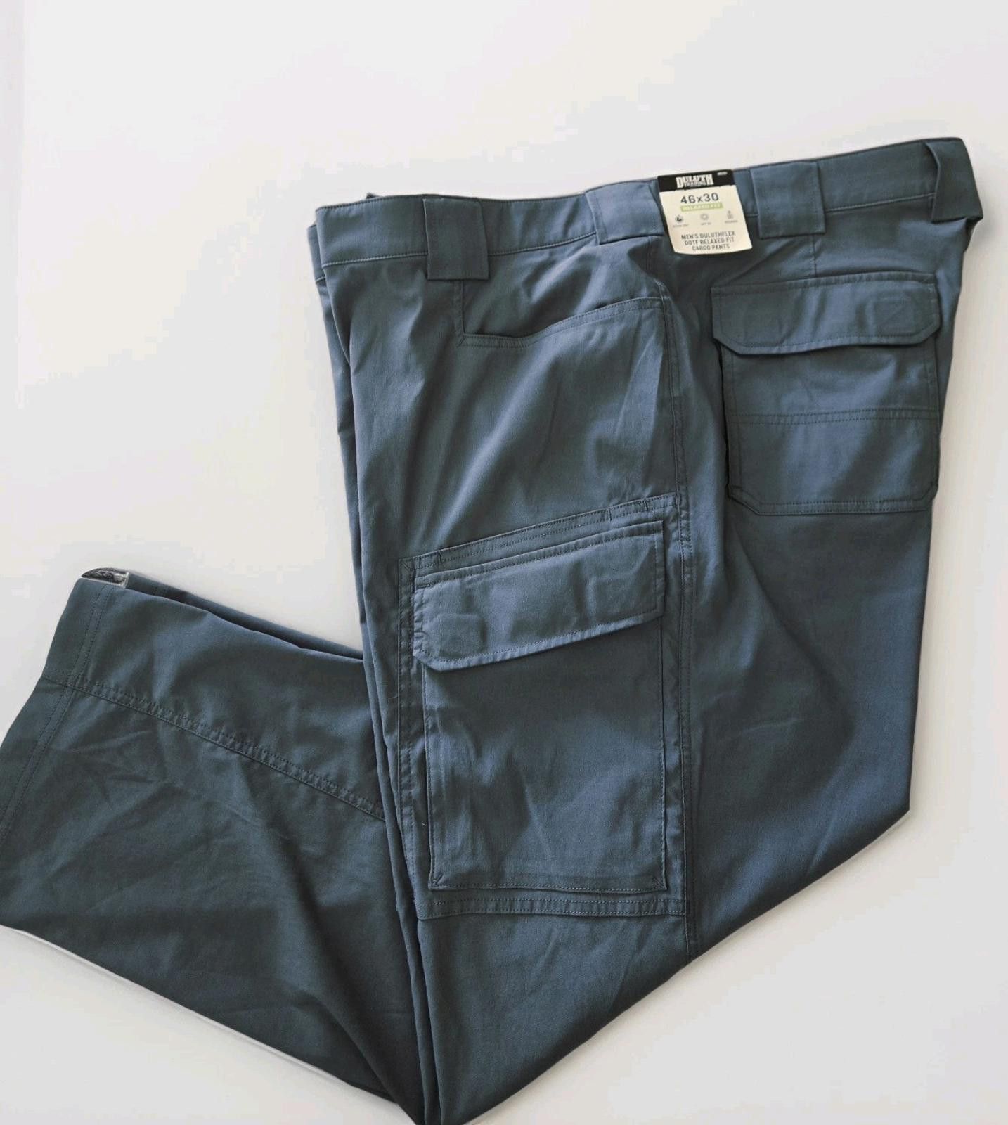 Duluth Flex DOTF Relaxed Fit Cargo Pants Men's 46x30 Blue